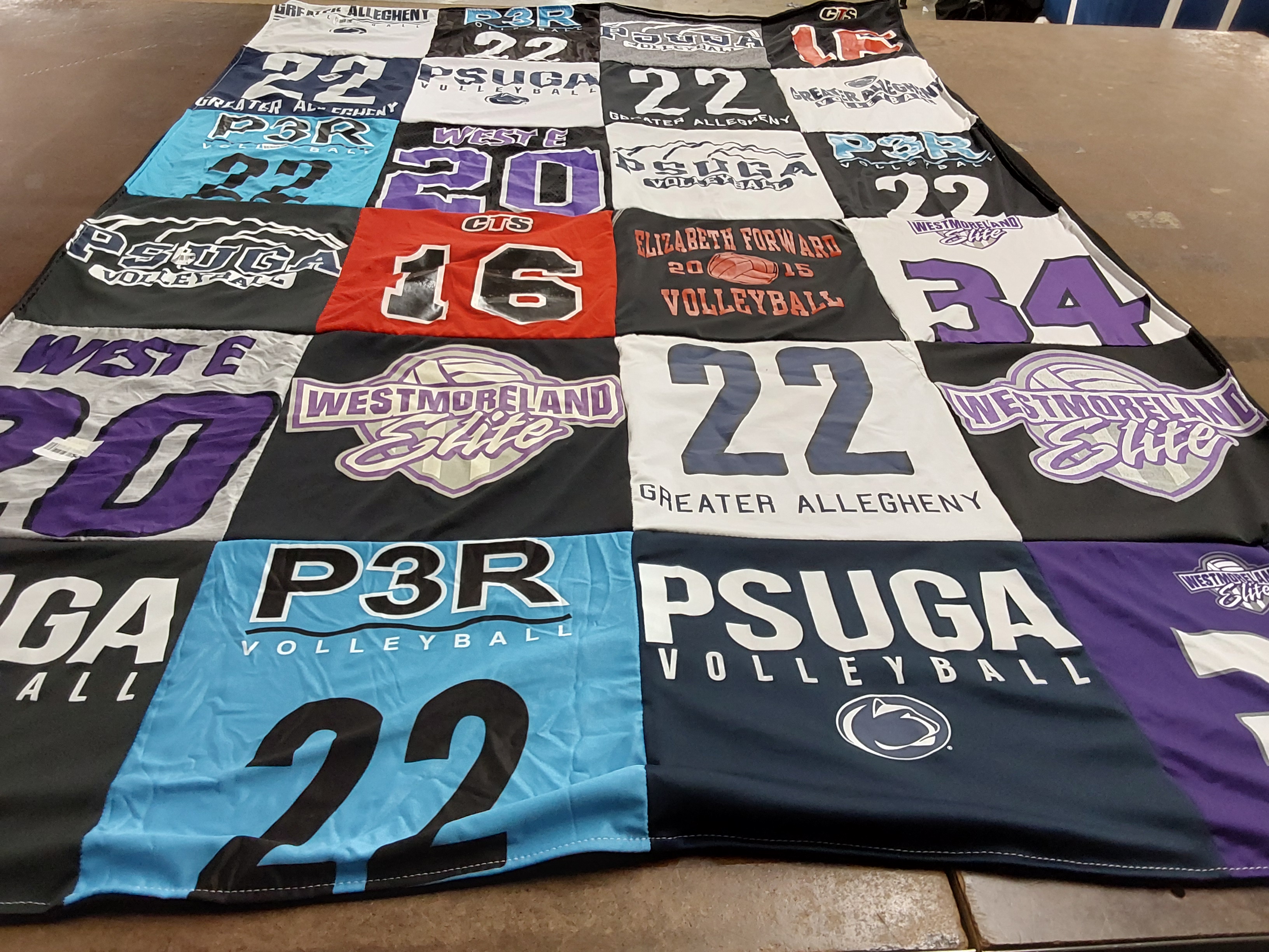 T-shirt quilt featuring westmoreland elite volleyball by gianna from PA