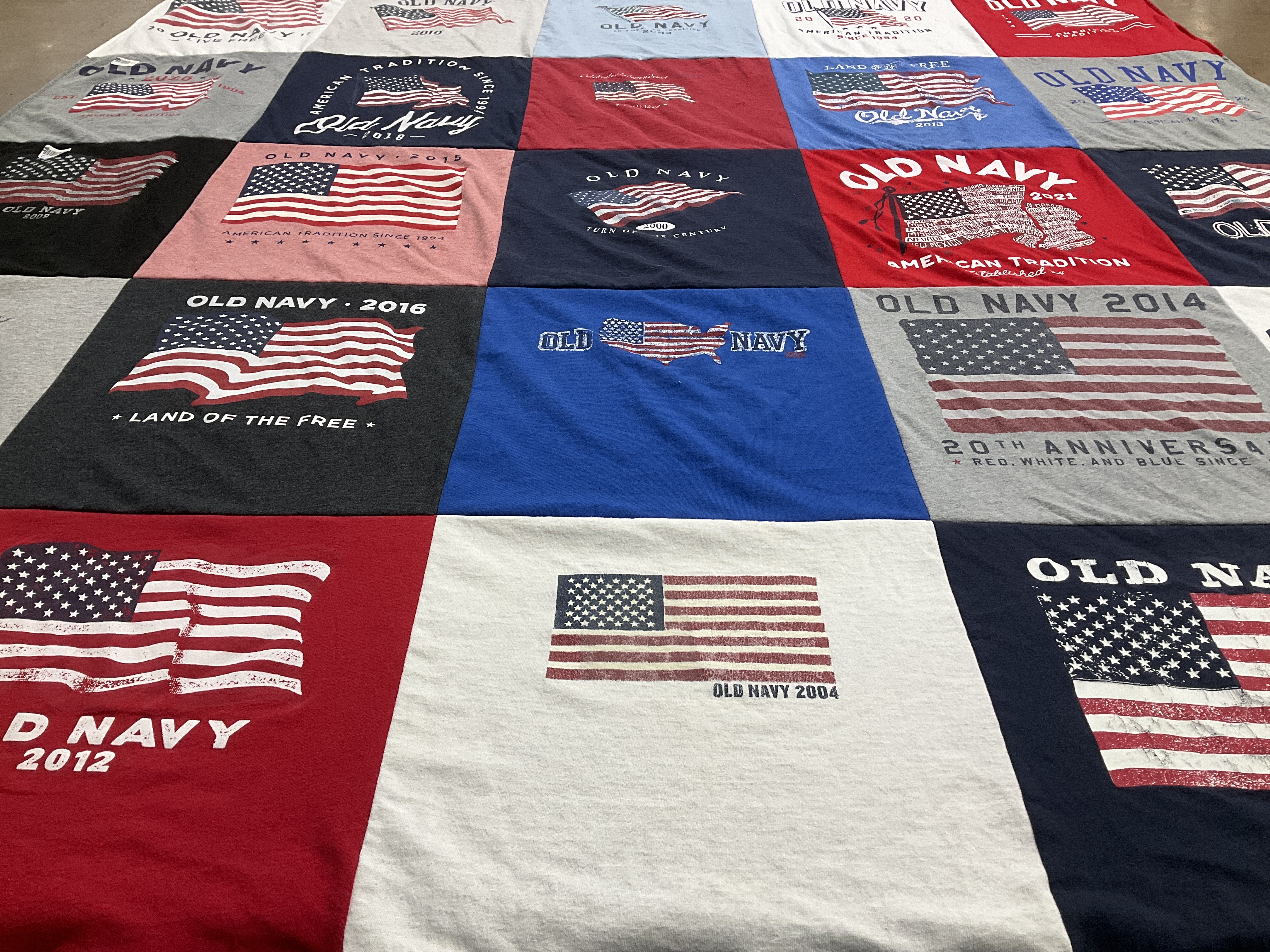 T-shirt quilt with patriotism, fashion themes by Megan from NC