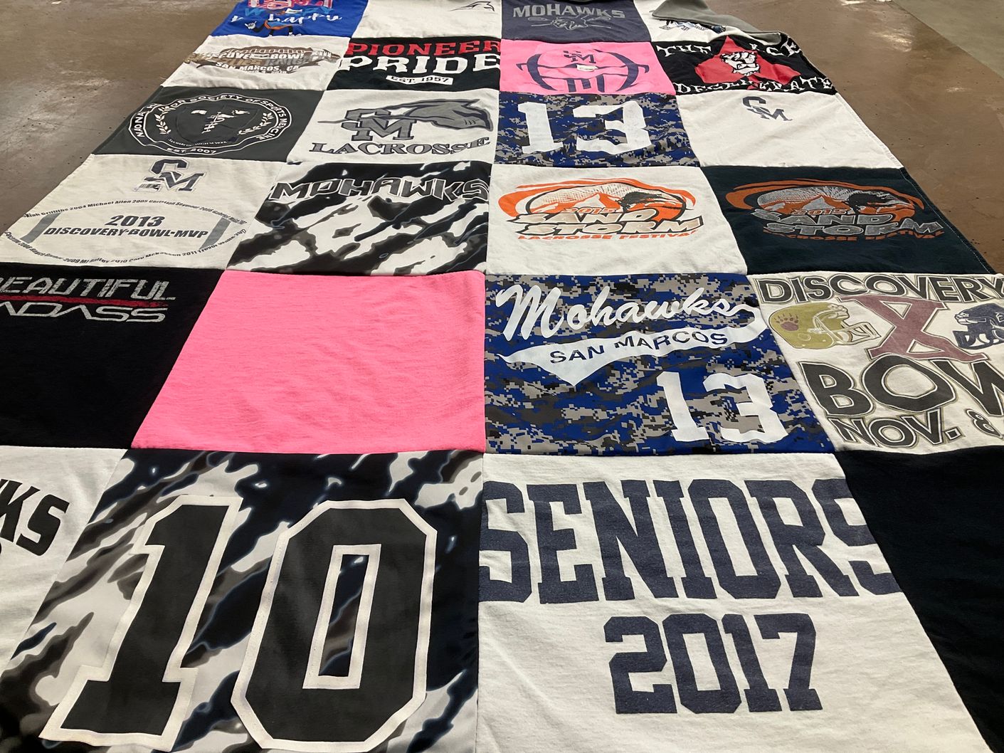 T-shirt quilt featuring mohawks by Karen from CA