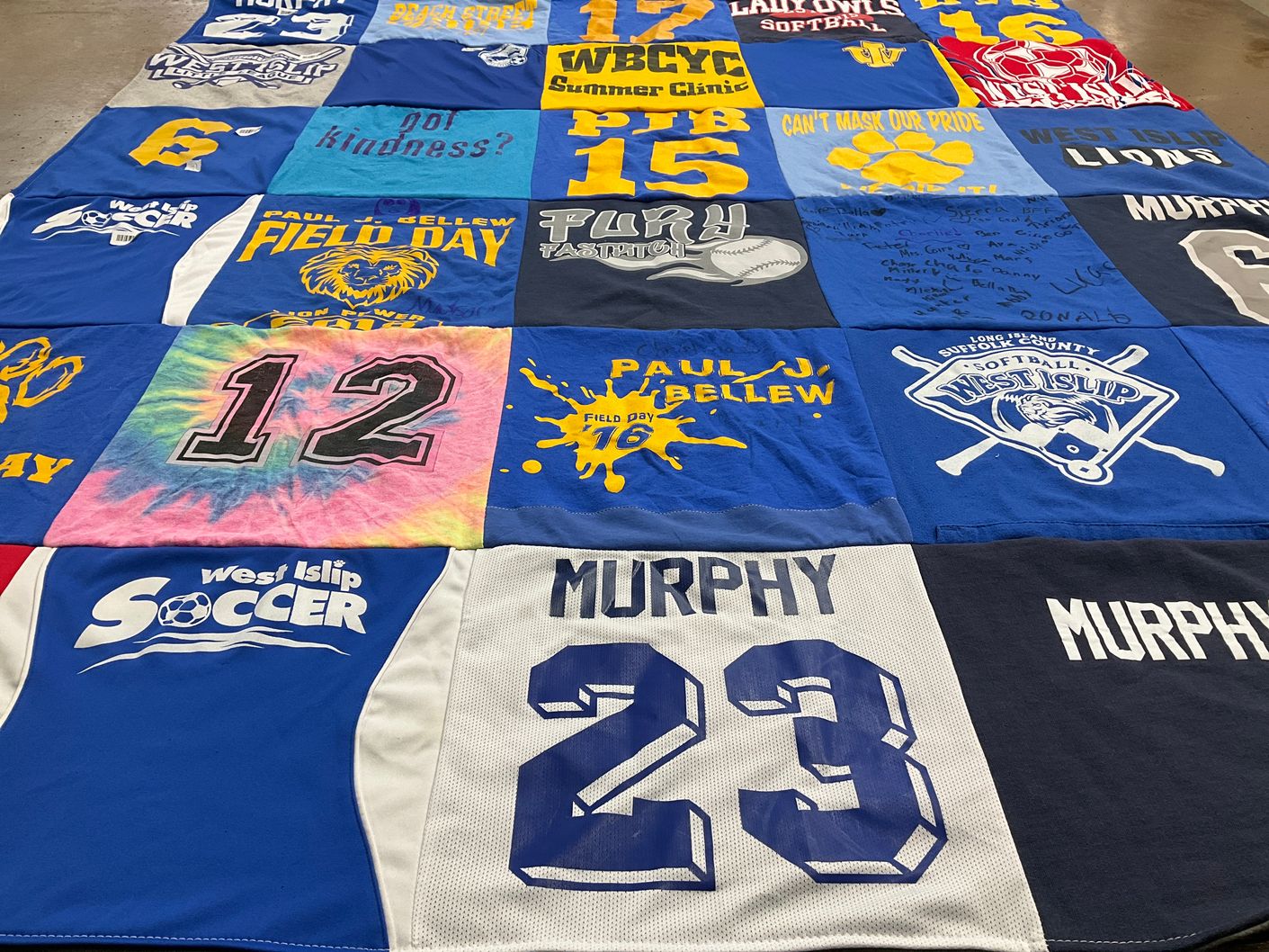 T-shirt quilt featuring west islip lions by Tracy from NY