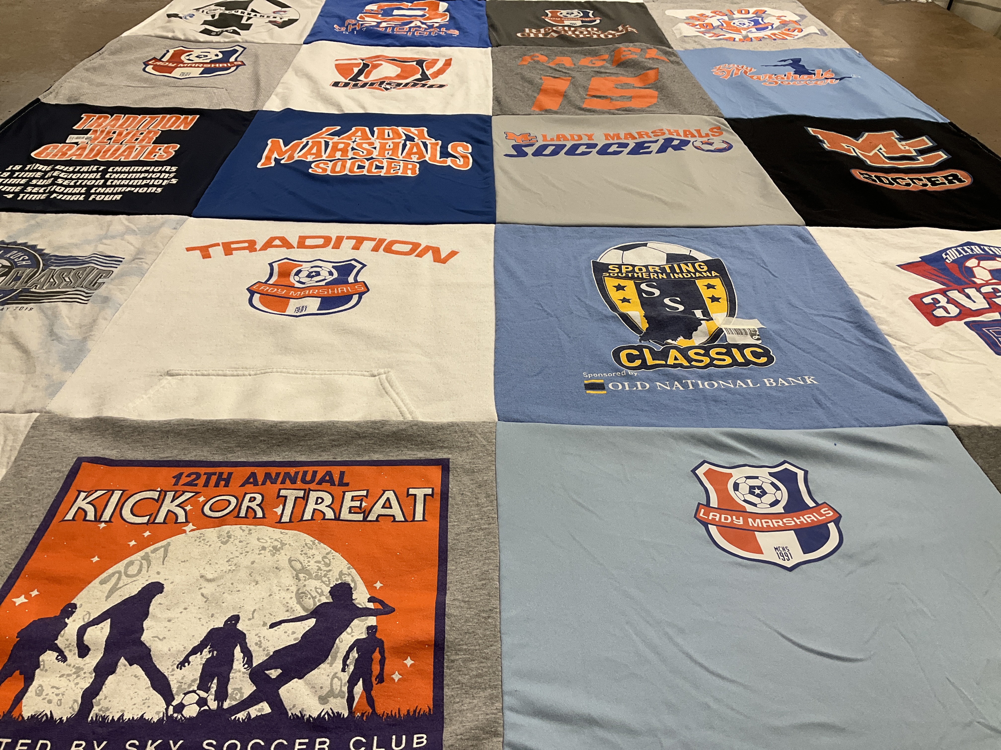 T-shirt quilt featuring lady marshals soccer by Jill from KY
