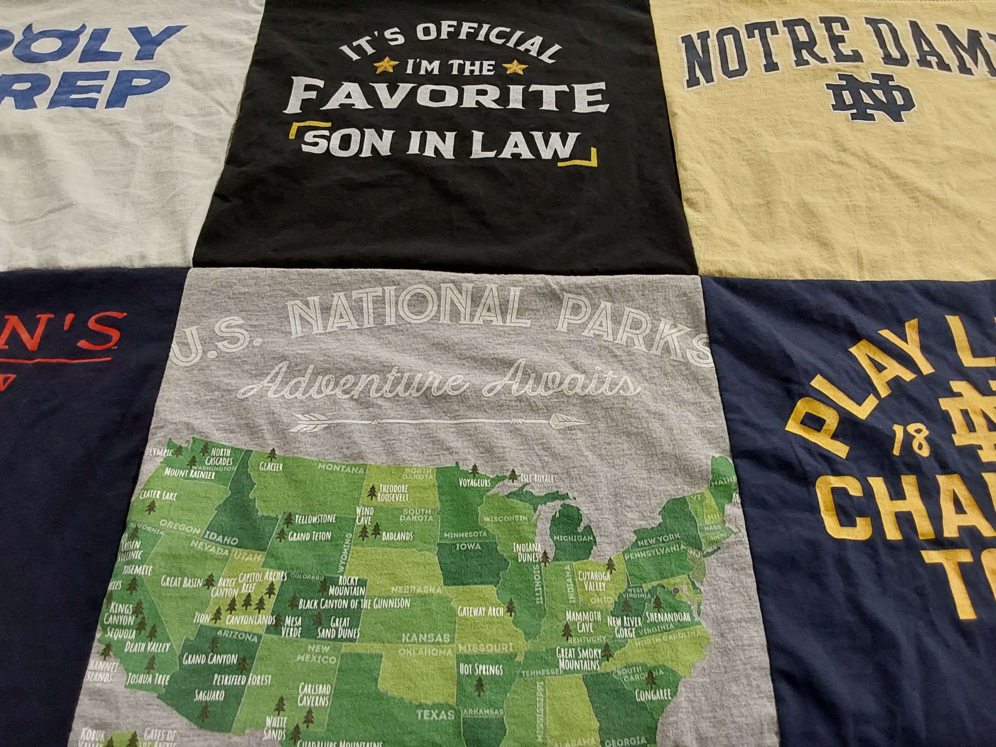 T-shirt quilt from notre dame university by AnnMarie from NY
