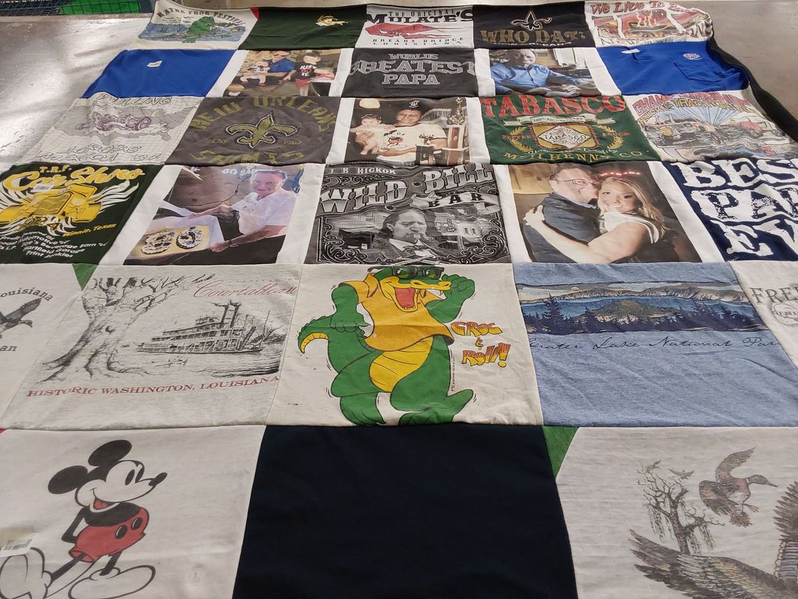 T-shirt quilt with cooking, family themes by Jacqueline from TX