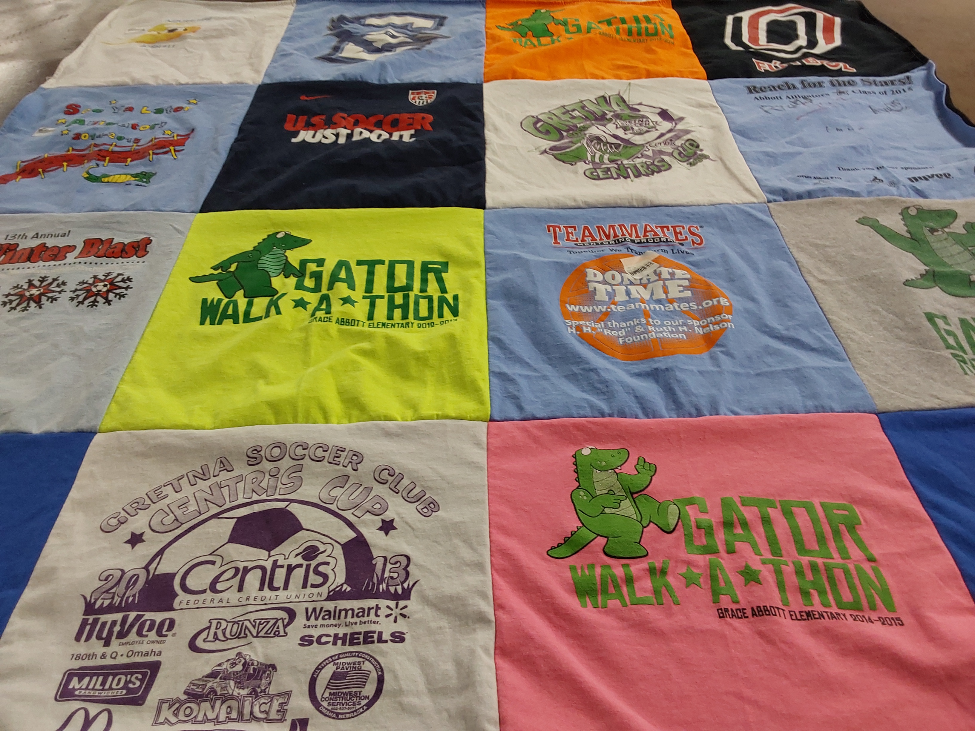 T-shirt quilt featuring cretona soccer club by Denise from NE