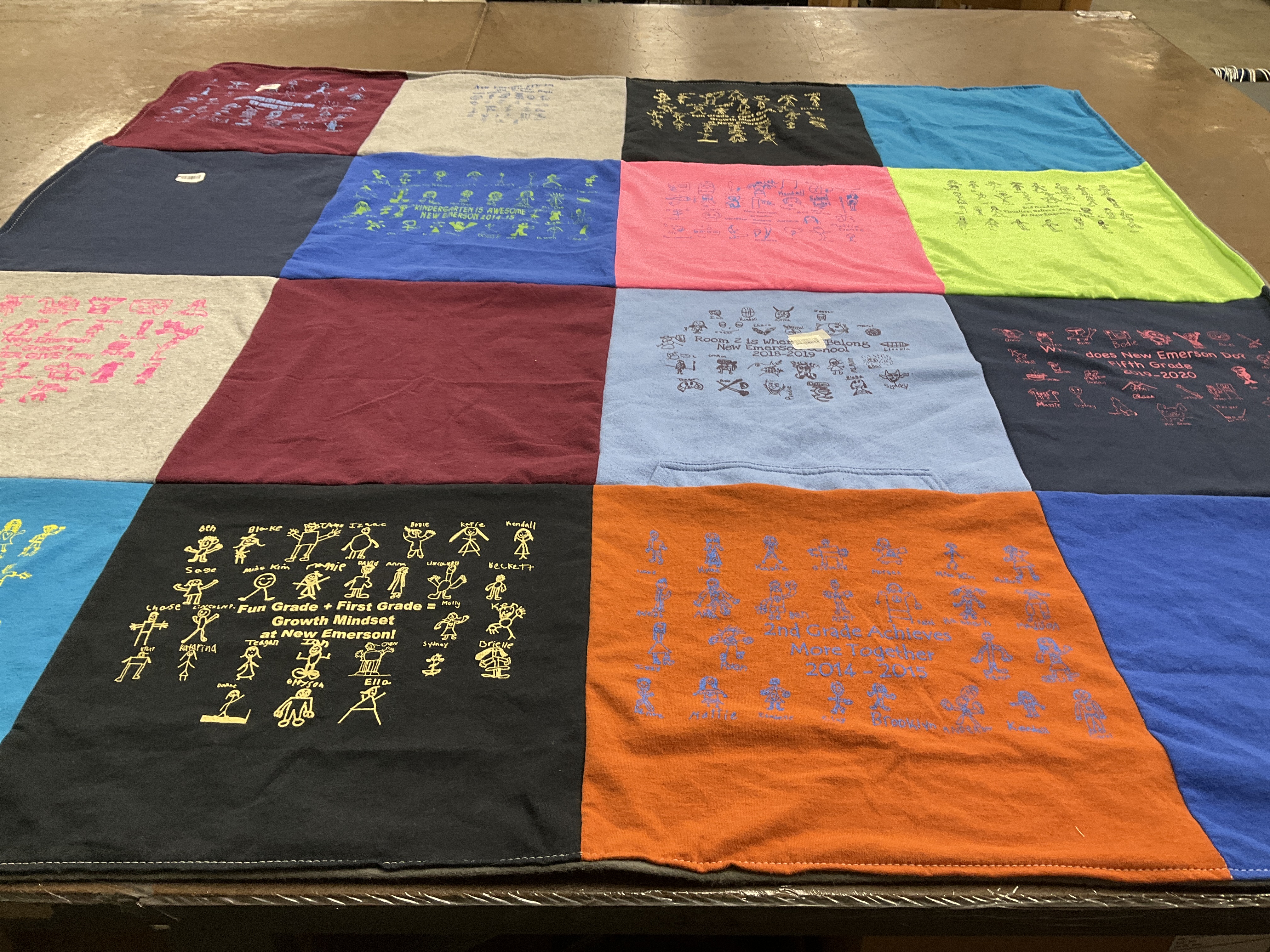 T-shirt quilt from emerson school by Lynneia from CO
