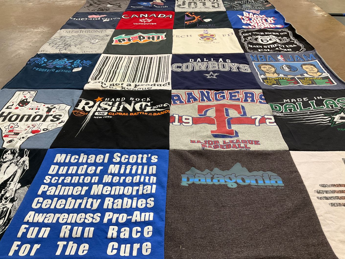 T-shirt quilt featuring dallas cowboys, texas rangers by Marceile from TX