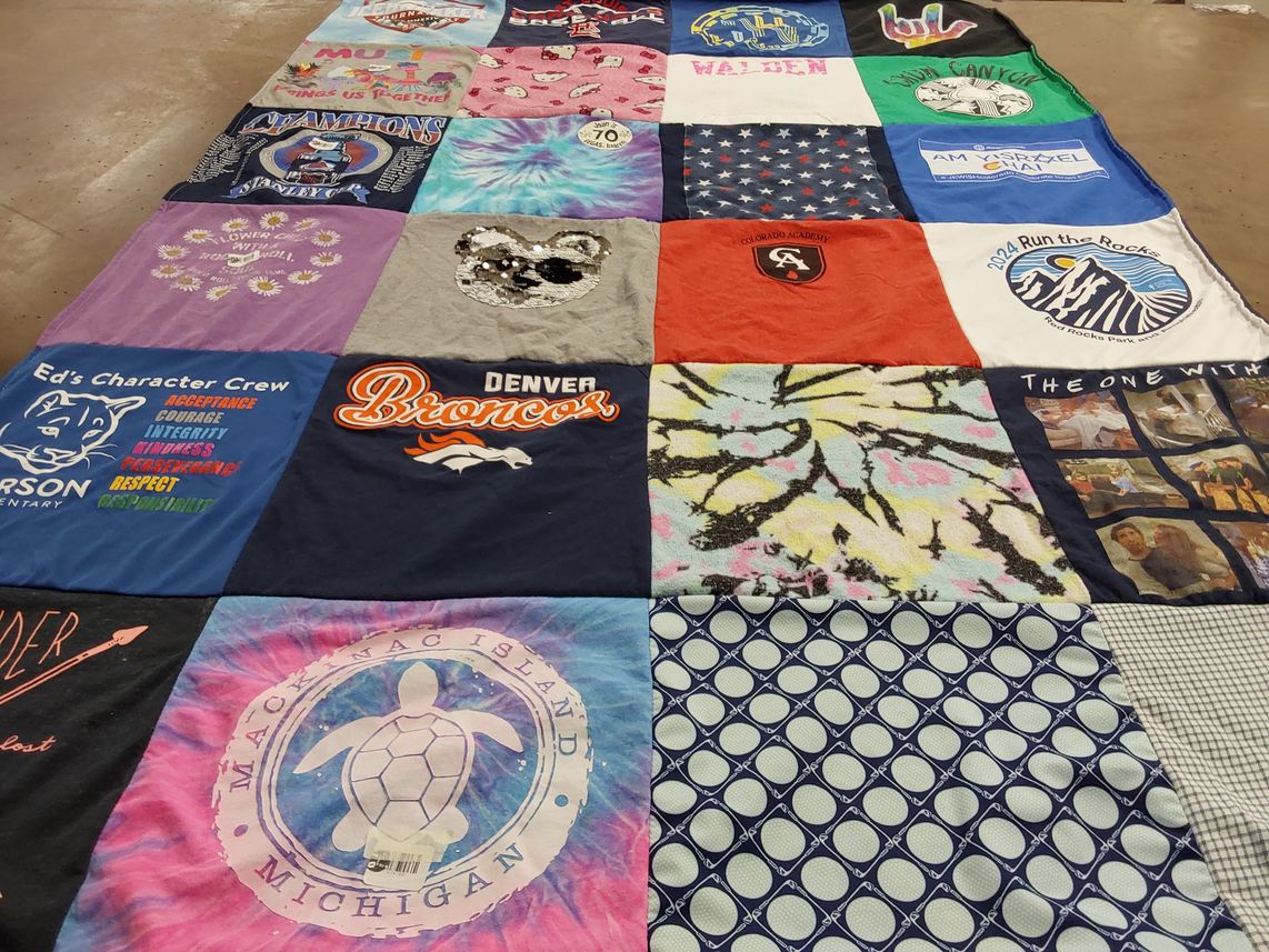 T-shirt quilt featuring denver broncos by Tammy from CO