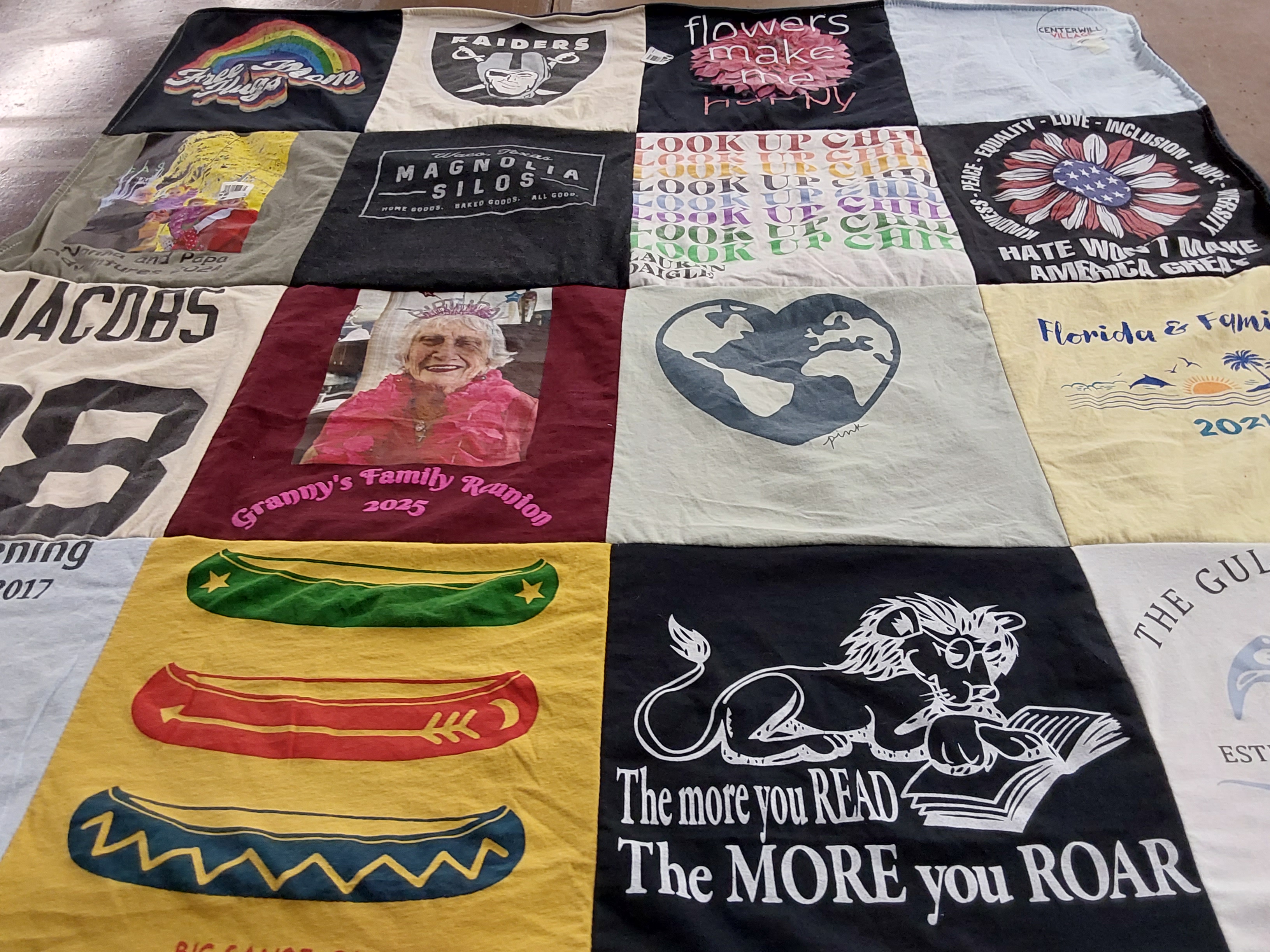 T-shirt quilt featuring las vegas raiders by Christine from NV