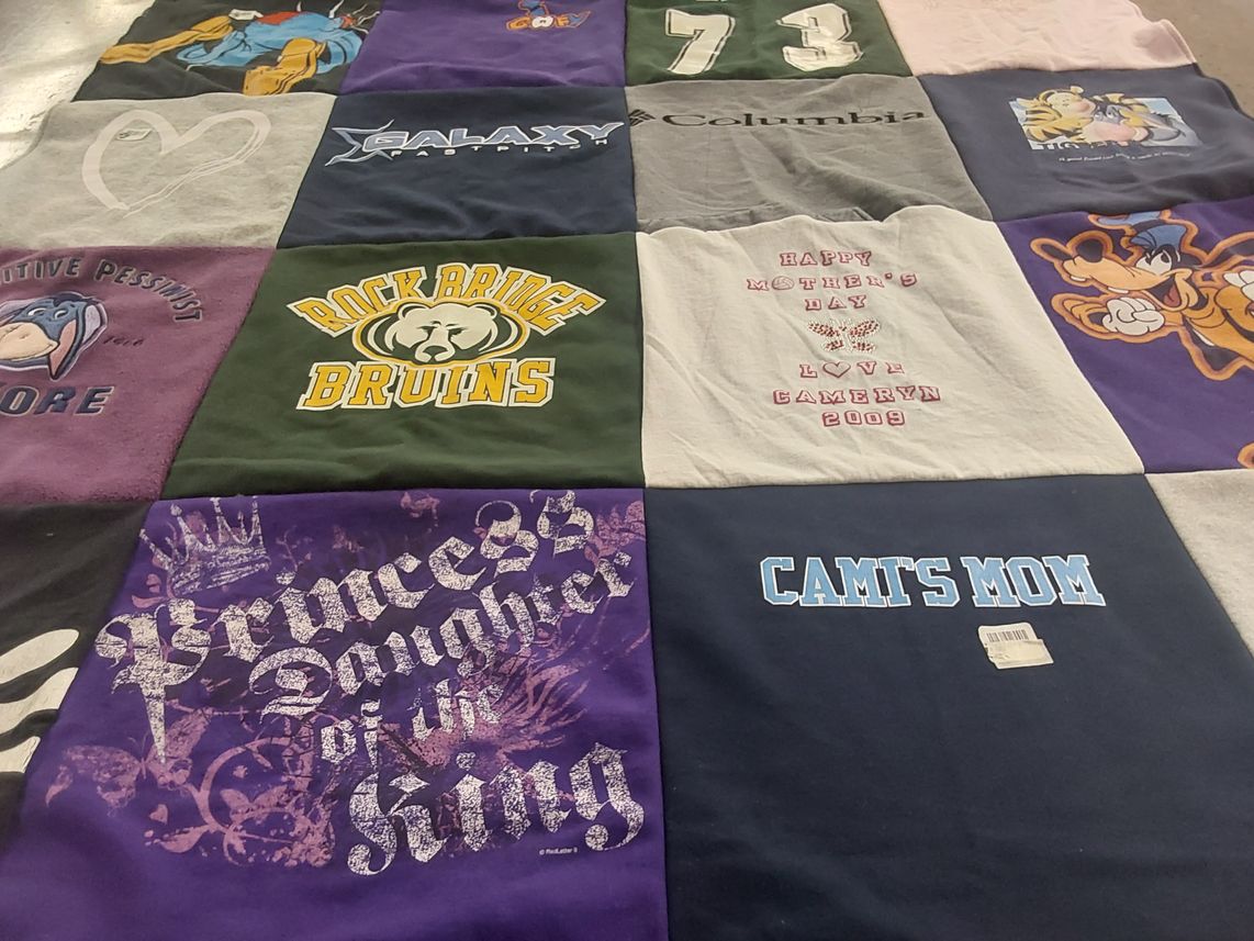 T-shirt quilt featuring rock ridge bruins by Whitney from MO