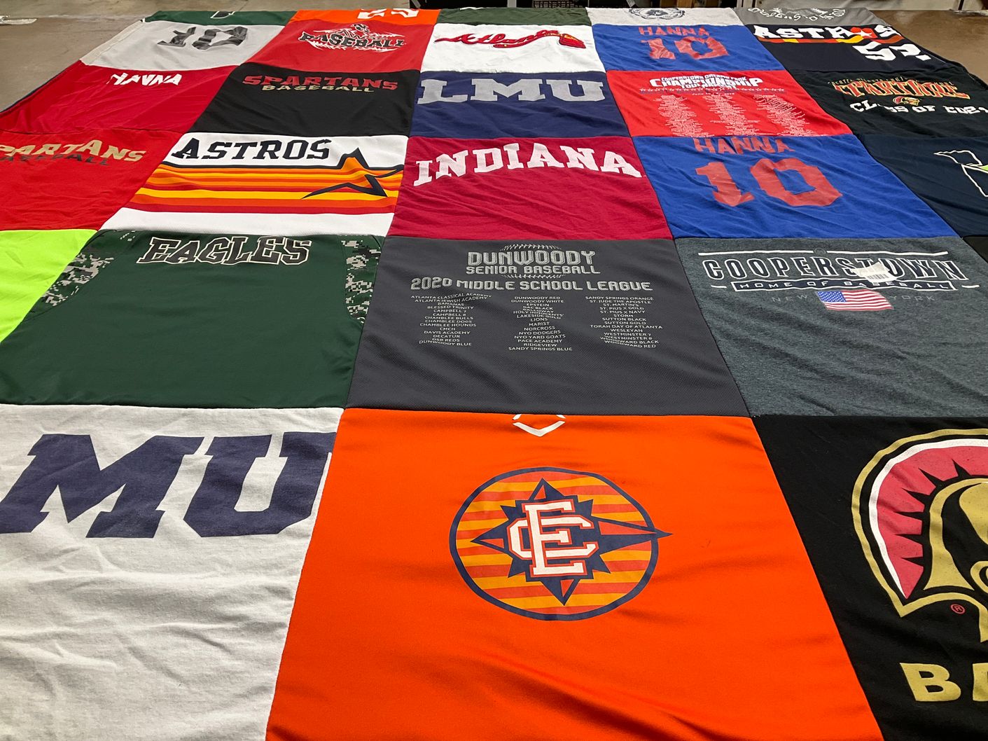 T-shirt quilt featuring hanna spartans by Melody from IN