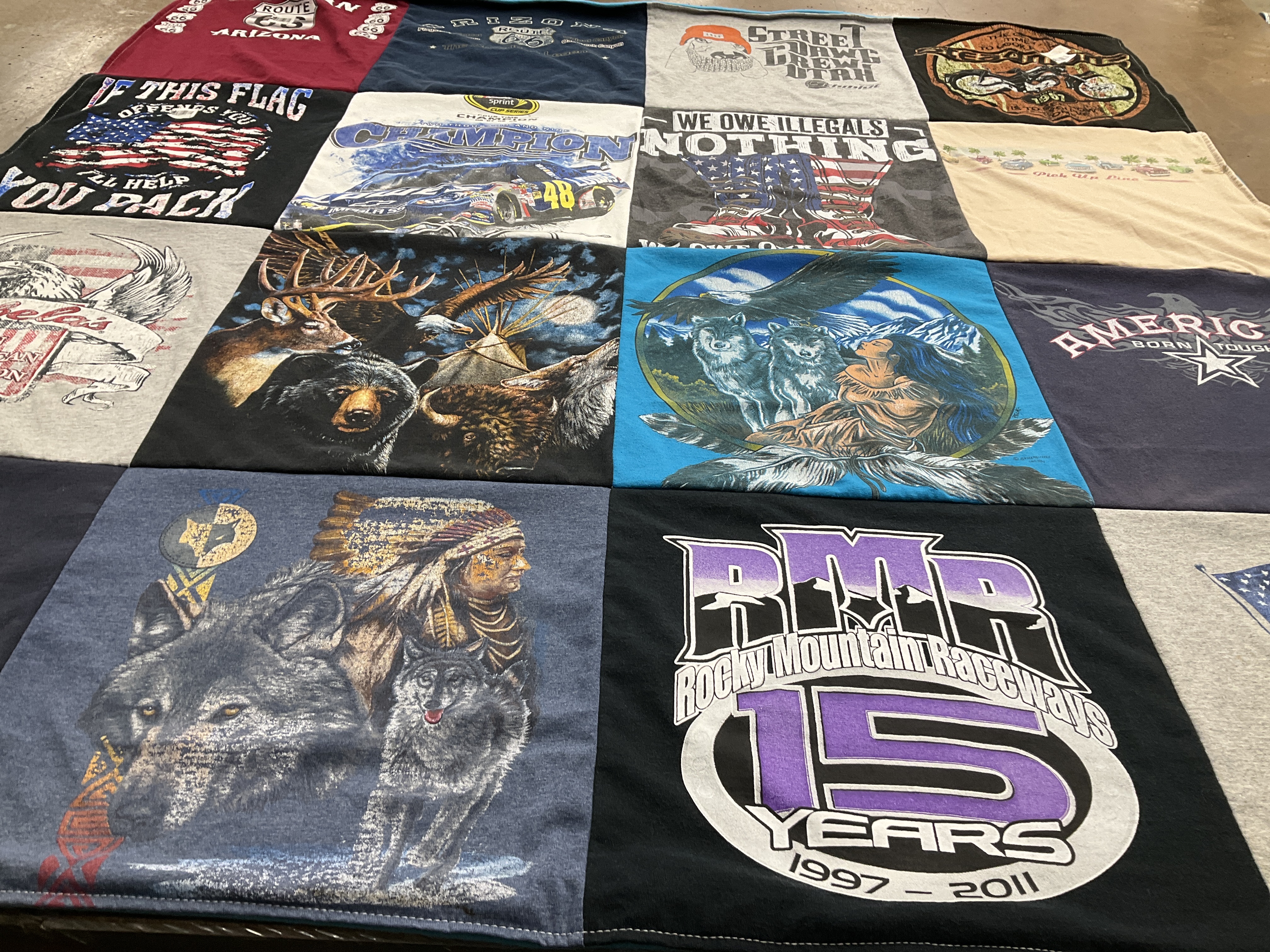 T-shirt quilt with patriotism, wildlife themes by Secret from UT