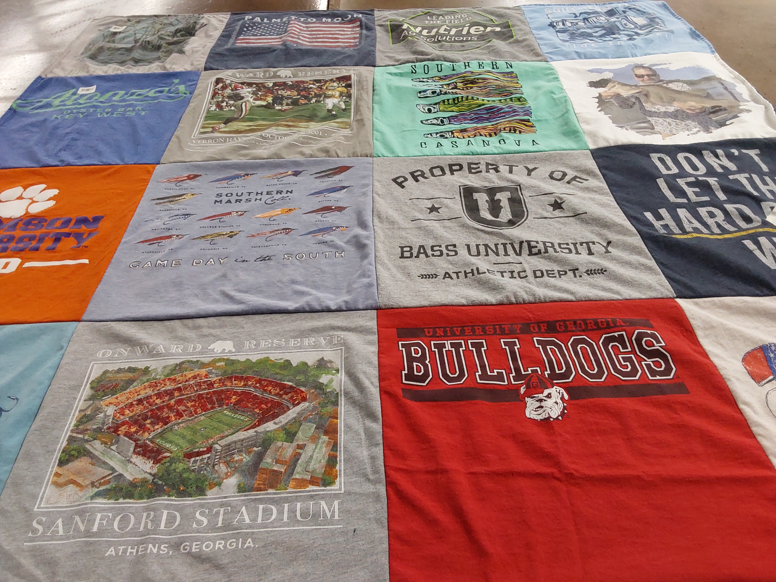 T-shirt quilt featuring bulldogs by Shae from SC