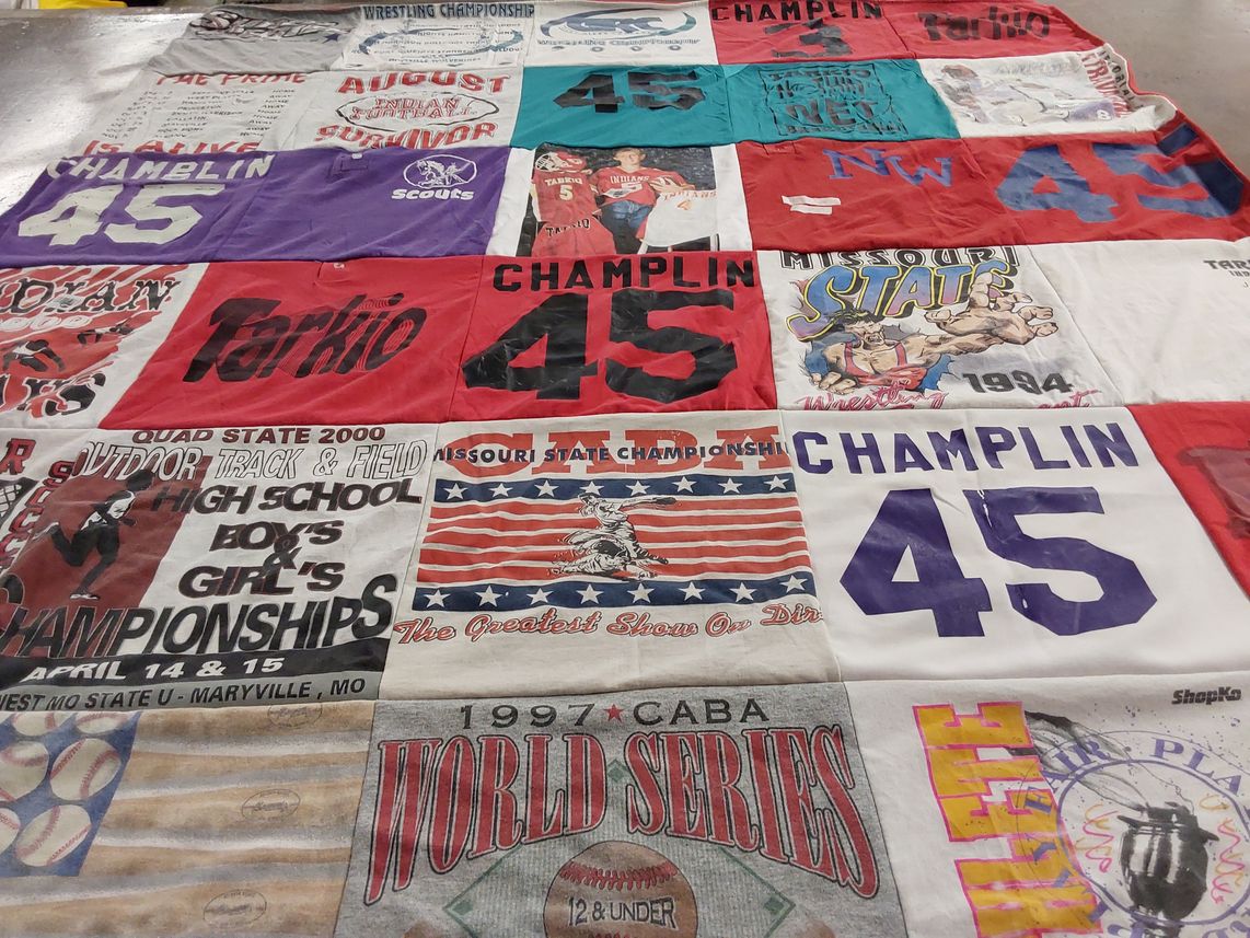 T-shirt quilt featuring torriko, champlin by Nadine from KS