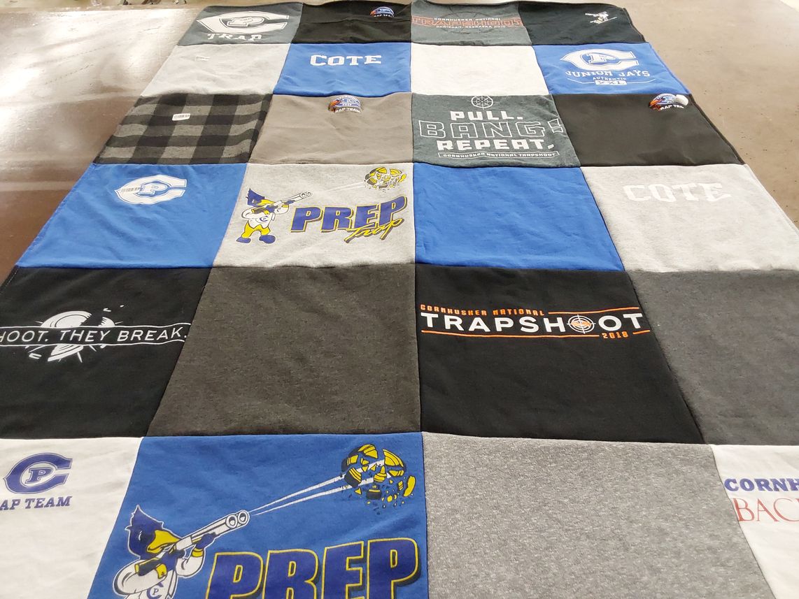 T-shirt quilt featuring creighton prep high school, junior jays by Kristy from NE