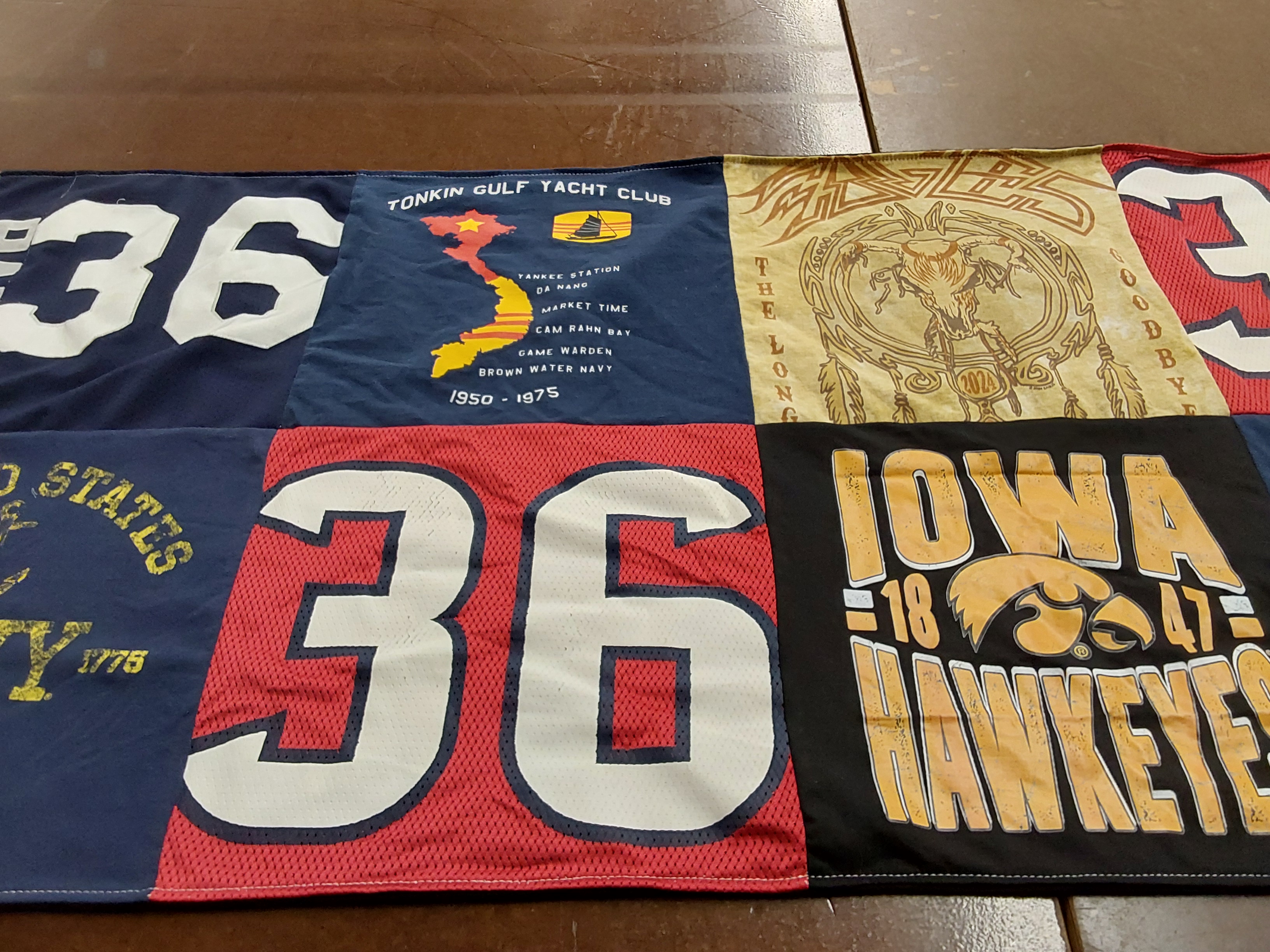 T-shirt quilt featuring iowa hawkeyes by Susan from TX