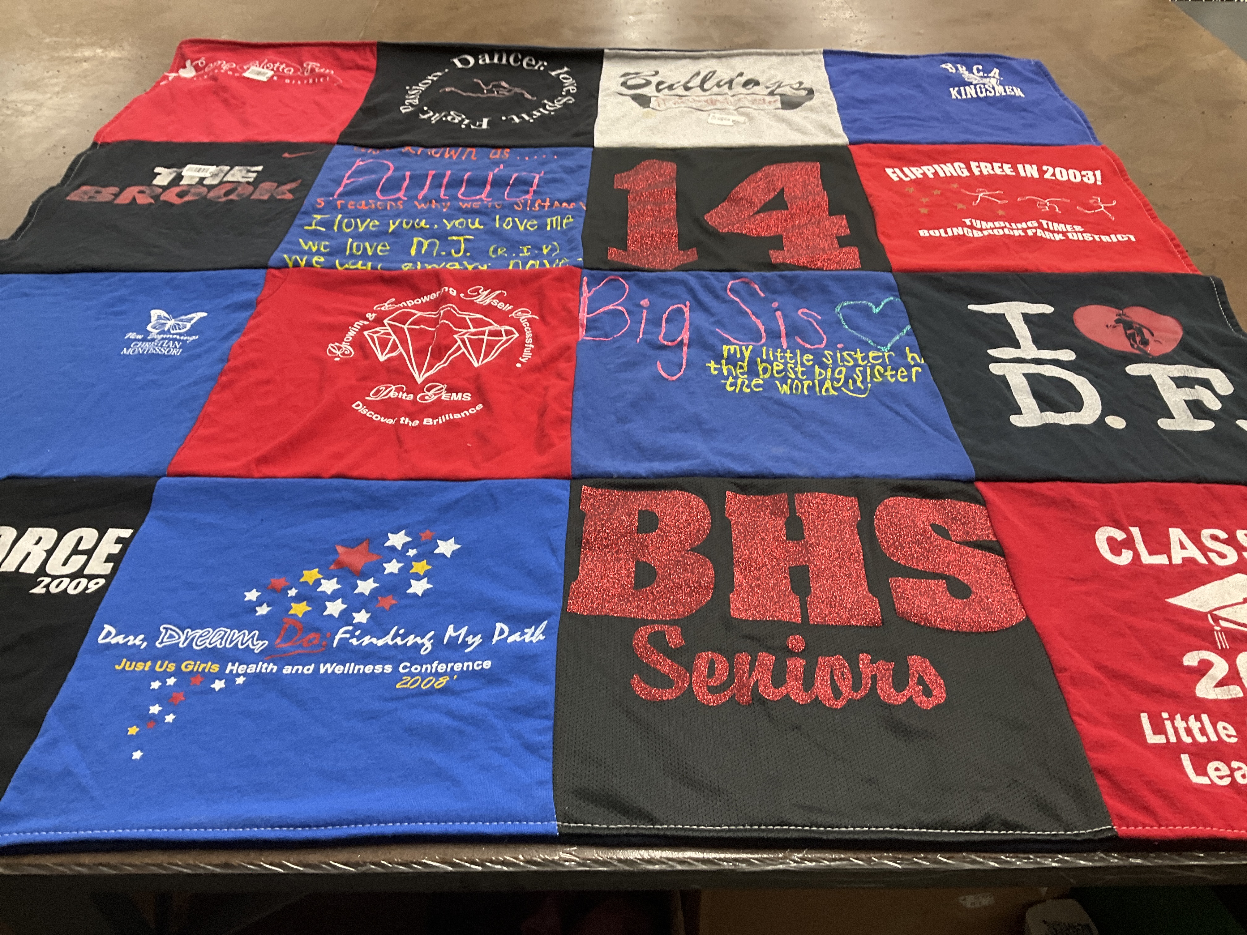 T-shirt quilt featuring bulldogs by Jacquelyn from NV