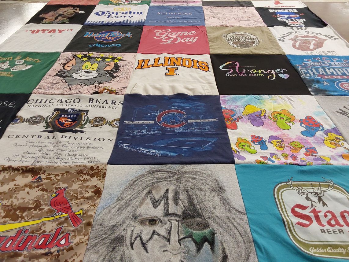 T-shirt quilt featuring chicago bears, chicago cubs by Marianne from IL
