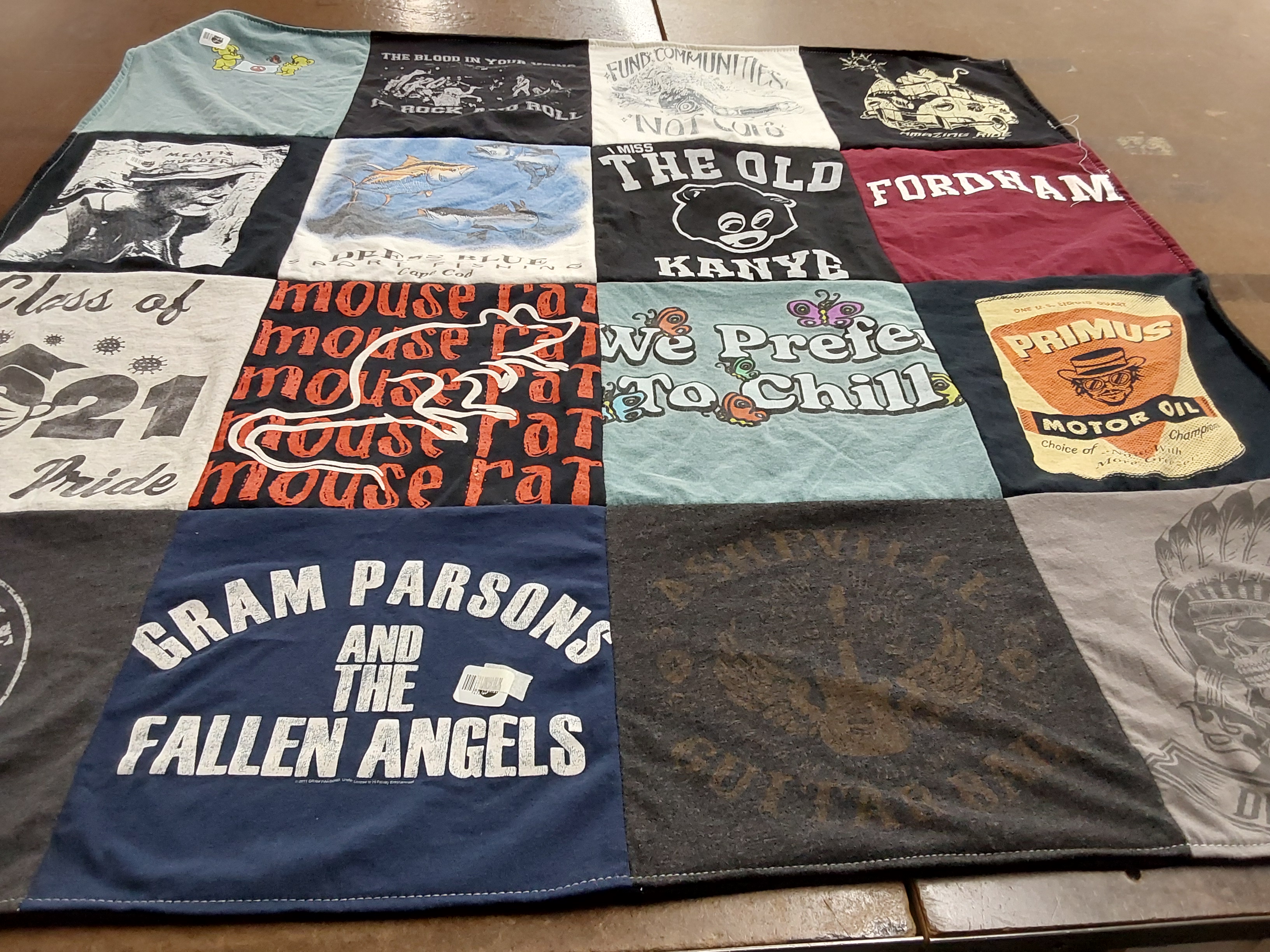 T-shirt quilt from fordham university by Greta from NY