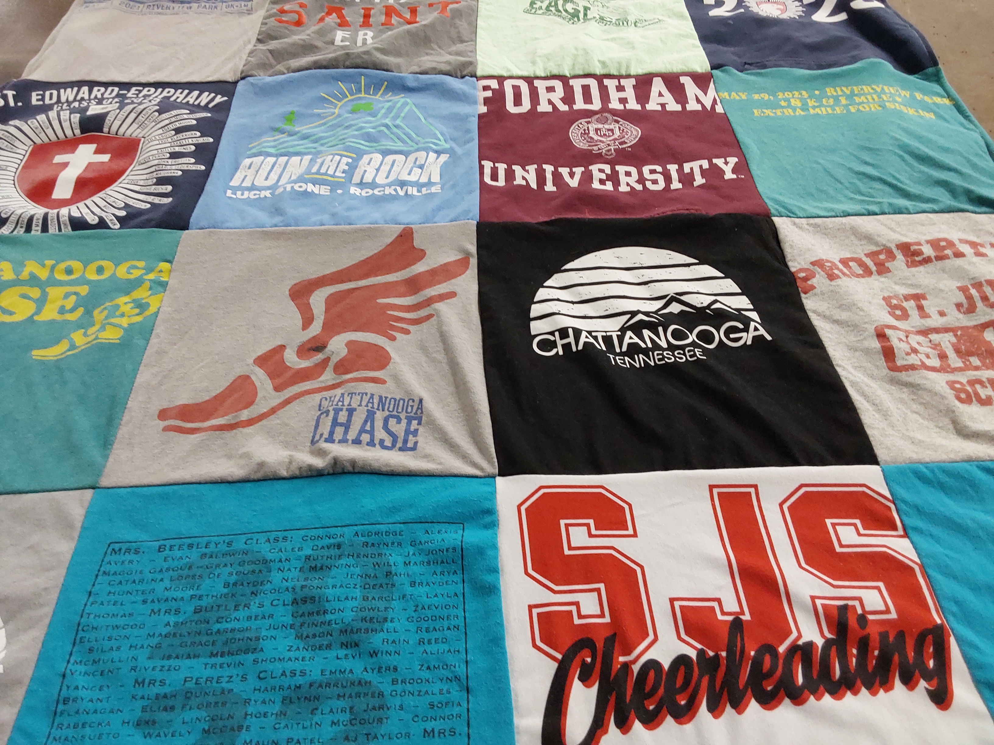 T-shirt quilt featuring chattanooga chase by Stefanie from VA