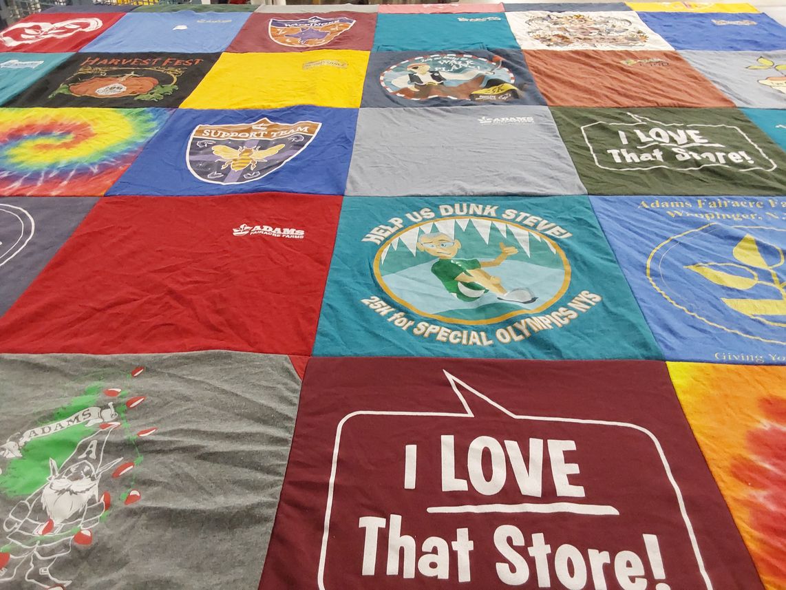 T-shirt quilt with special olympics themes by Sarah from NY