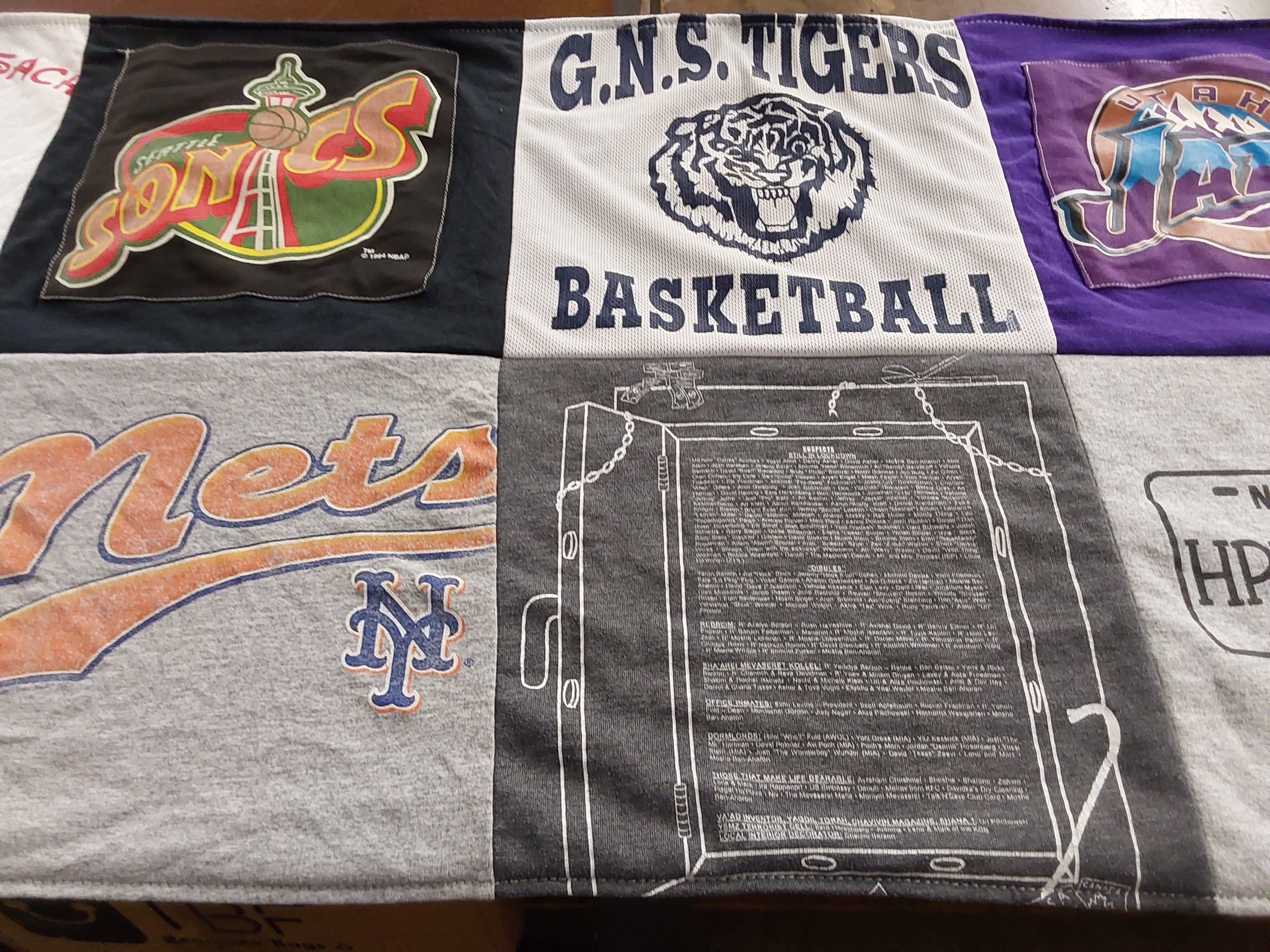 T-shirt quilt featuring sonics, nets by Andrew from NJ