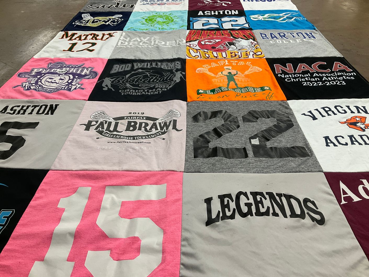T-shirt quilt featuring fairfax girls lacrosse, capital lacrosse by Peggy from VA