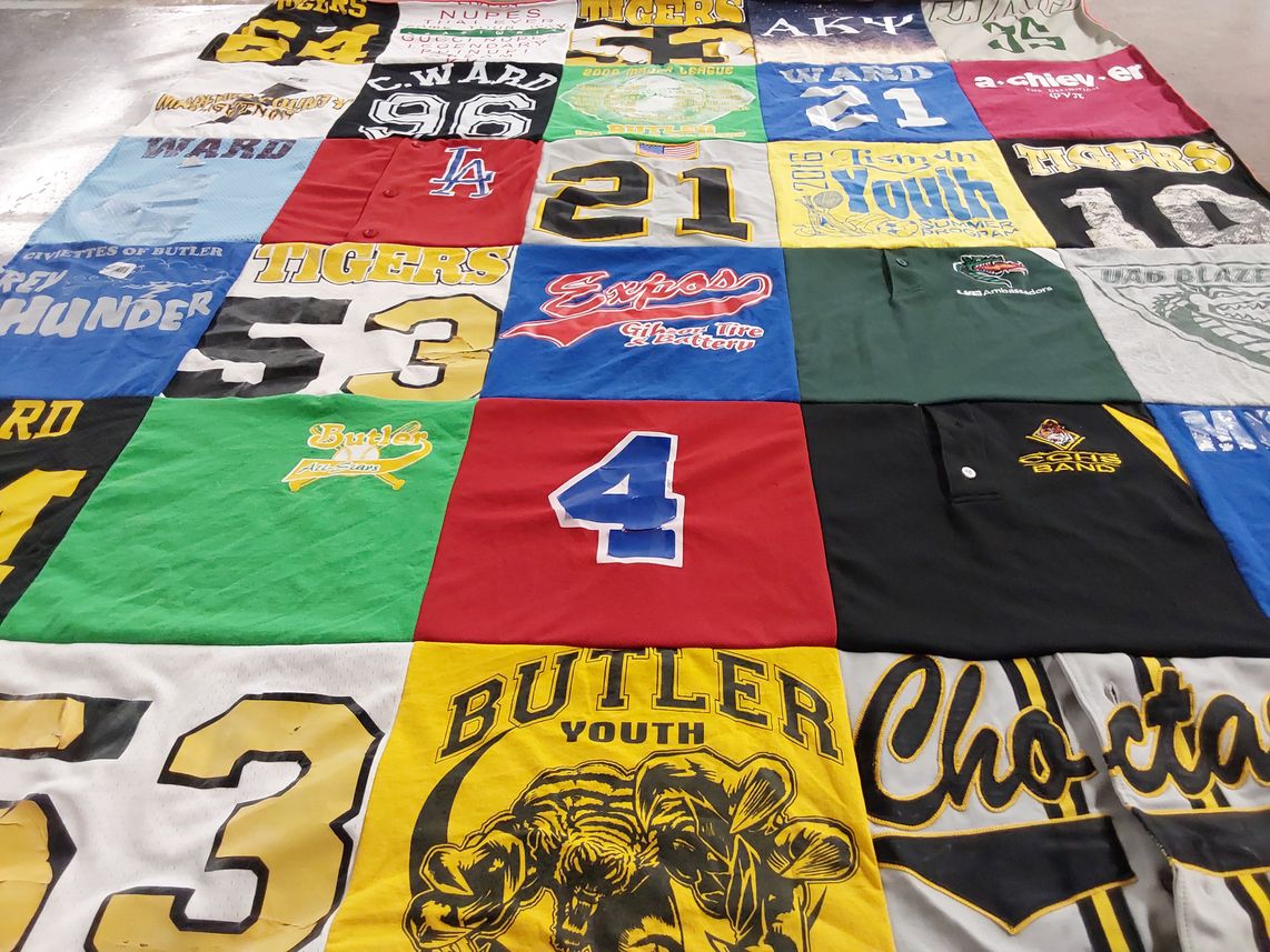 T-shirt quilt featuring butler youth football team by Angela from AL
