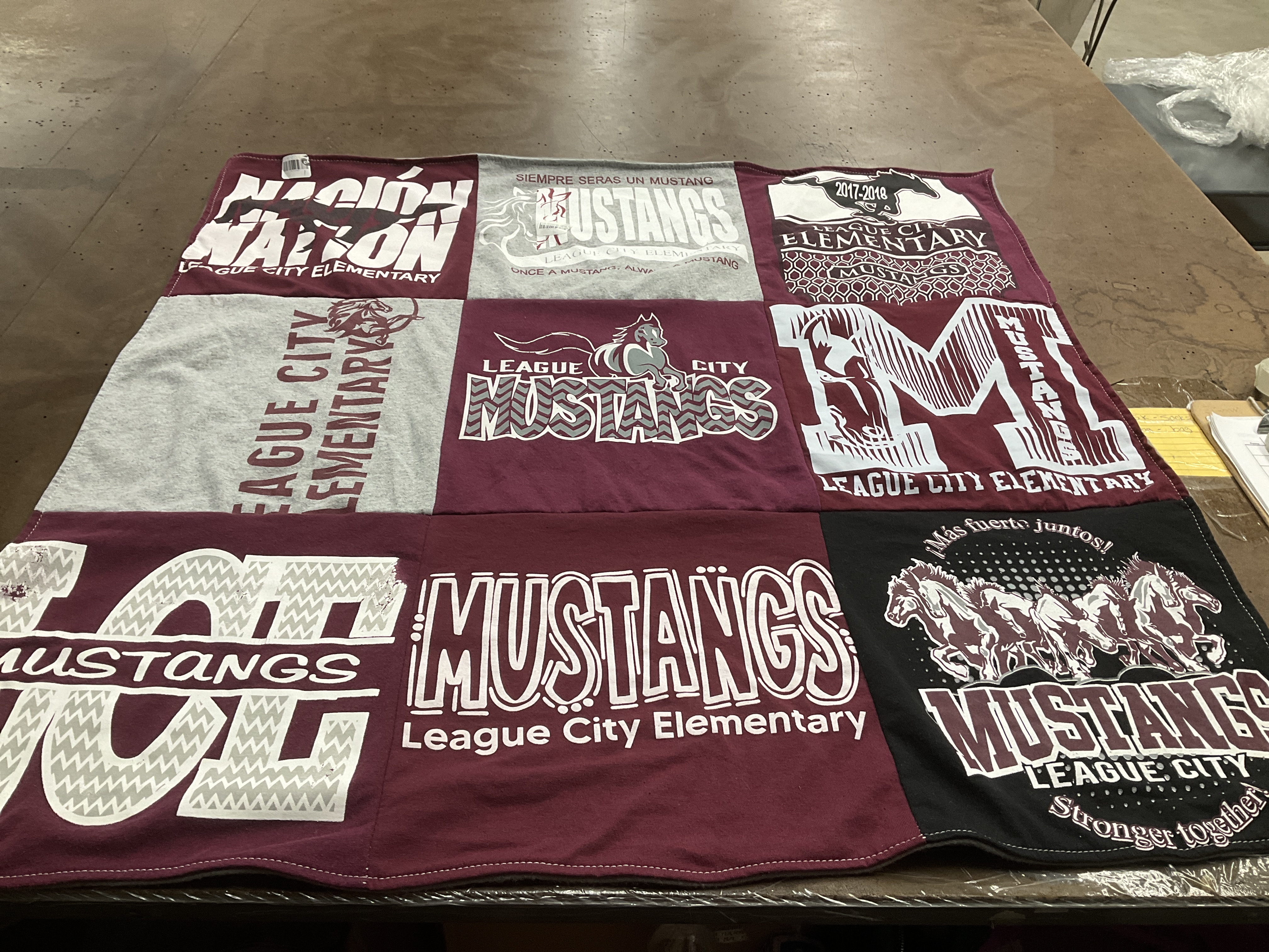 T-shirt quilt featuring mustangs by Xan from TX