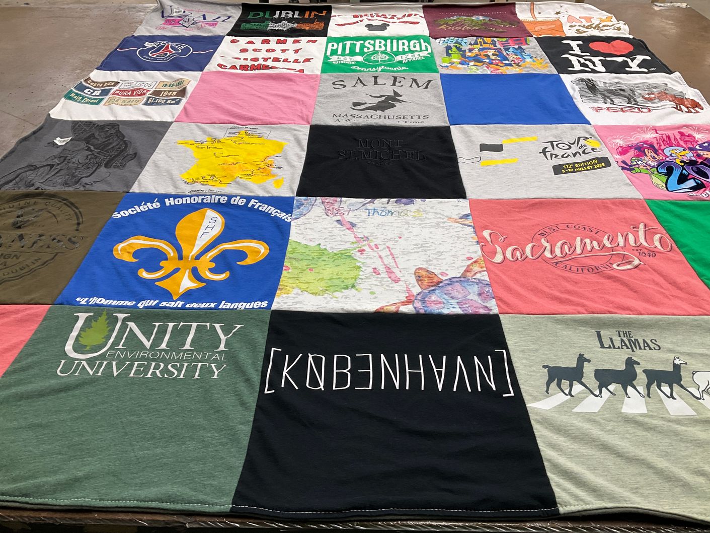 T-shirt quilt from unity environmental university by carmen from TX