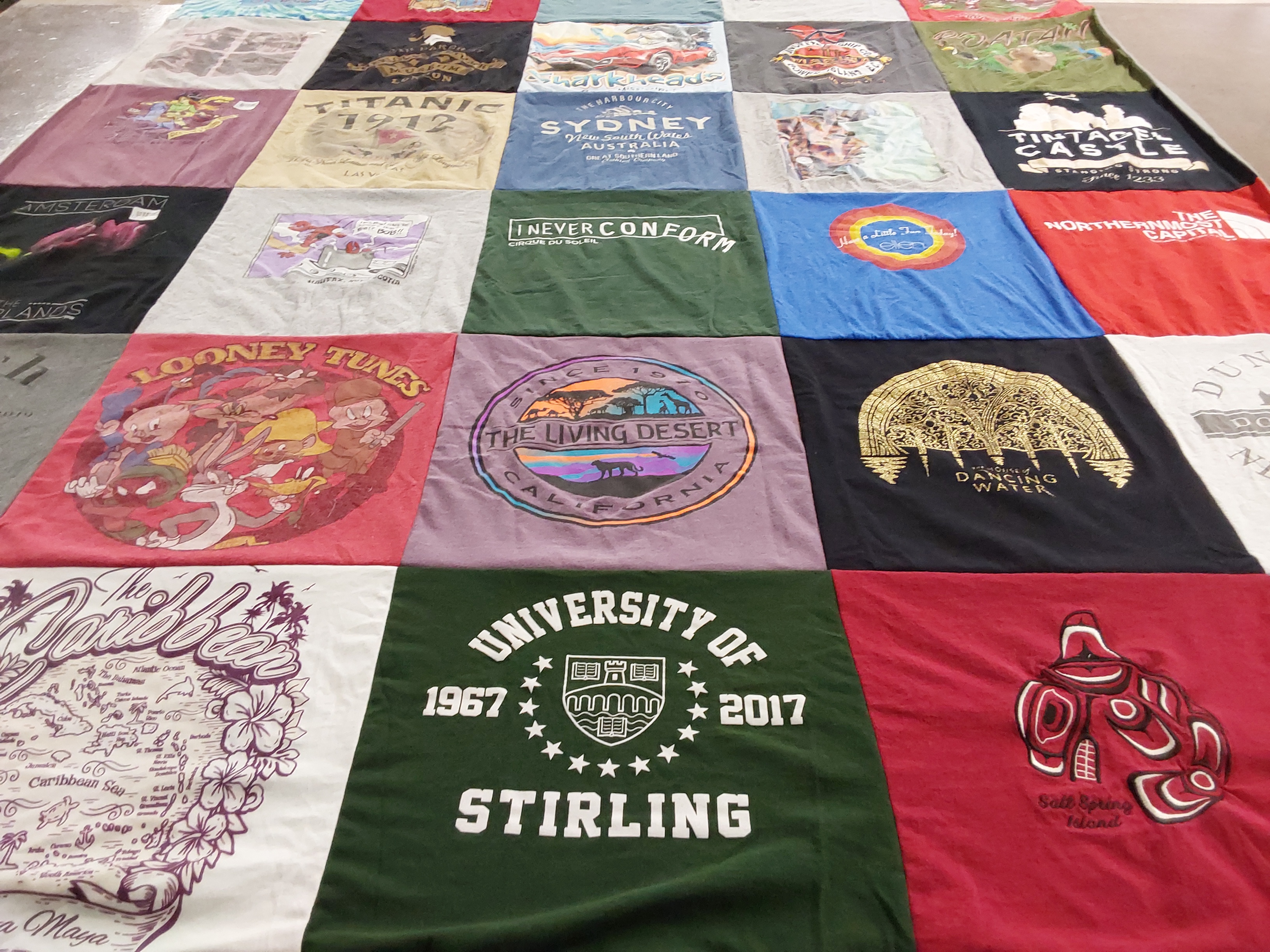 T-shirt quilt from university of stirling by Marilyn from BC
