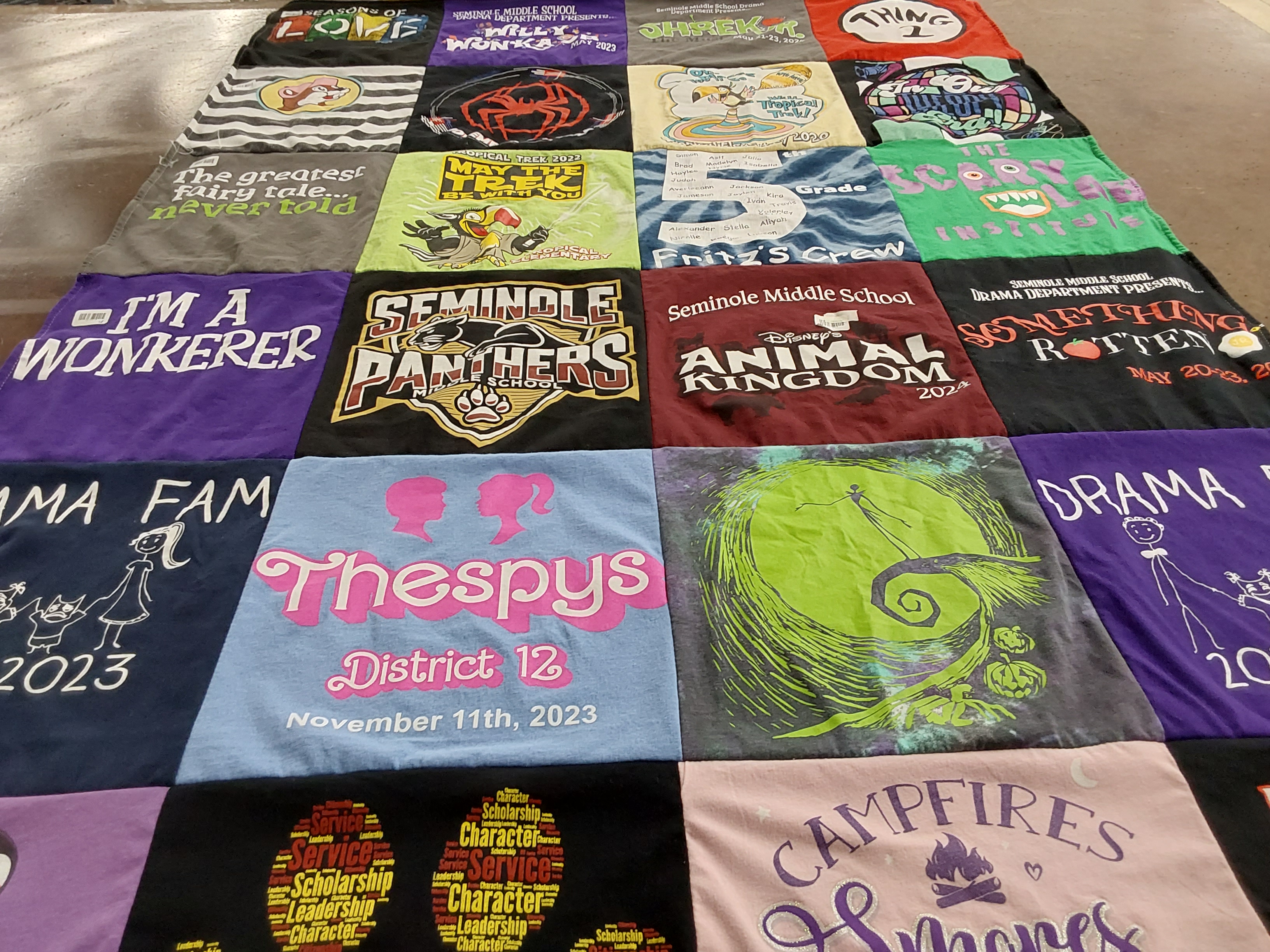 T-shirt quilt featuring seminole panthers by Elpiniki from FL