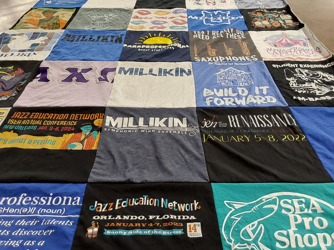 T-shirt quilt from millikin university by Mackenzie from IL