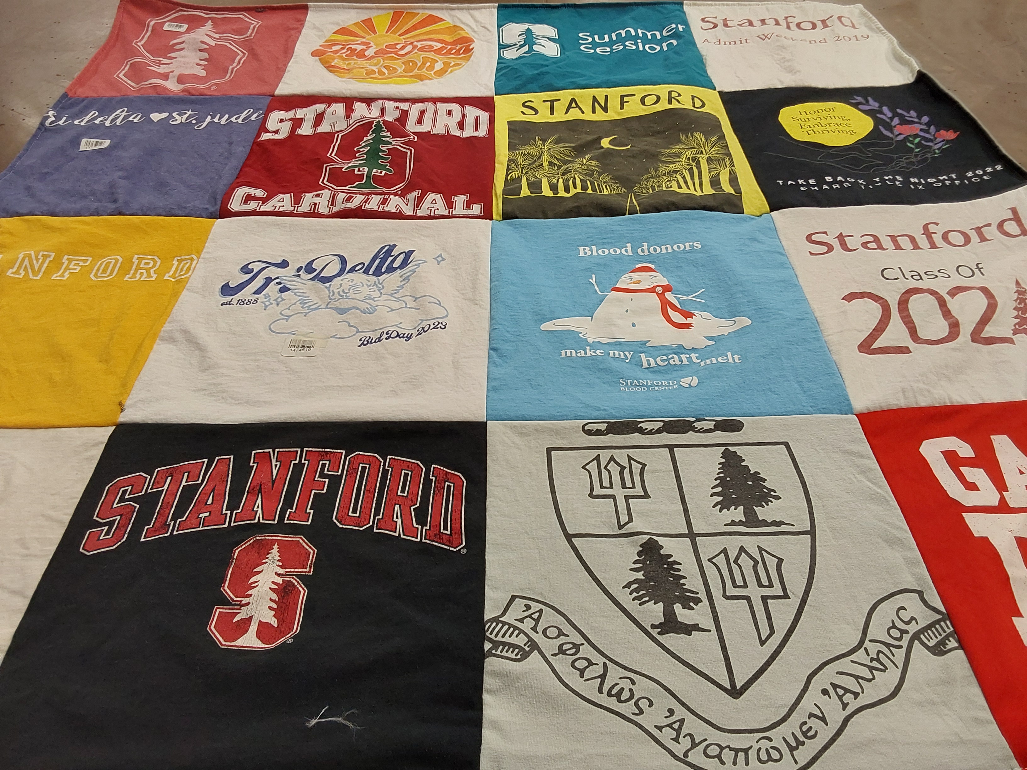 T-shirt quilt from stanford university by Madonna from AZ