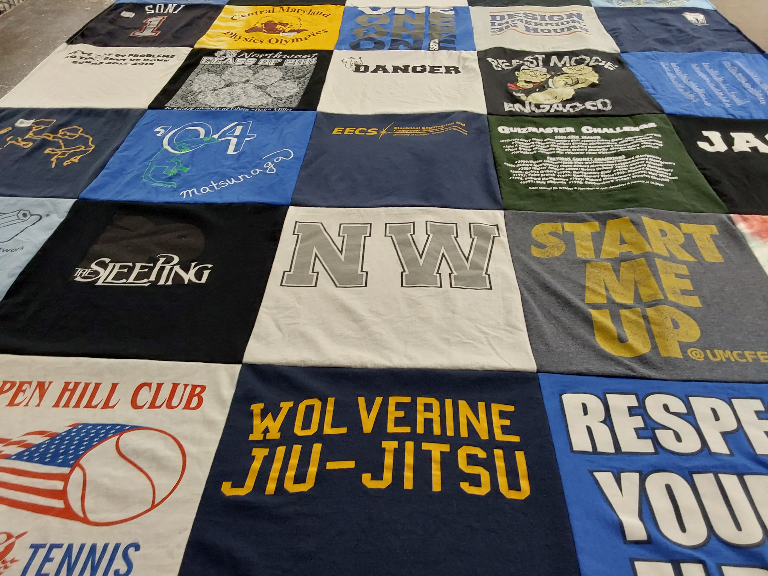 T-shirt quilt featuring wolverine by Anita from MD