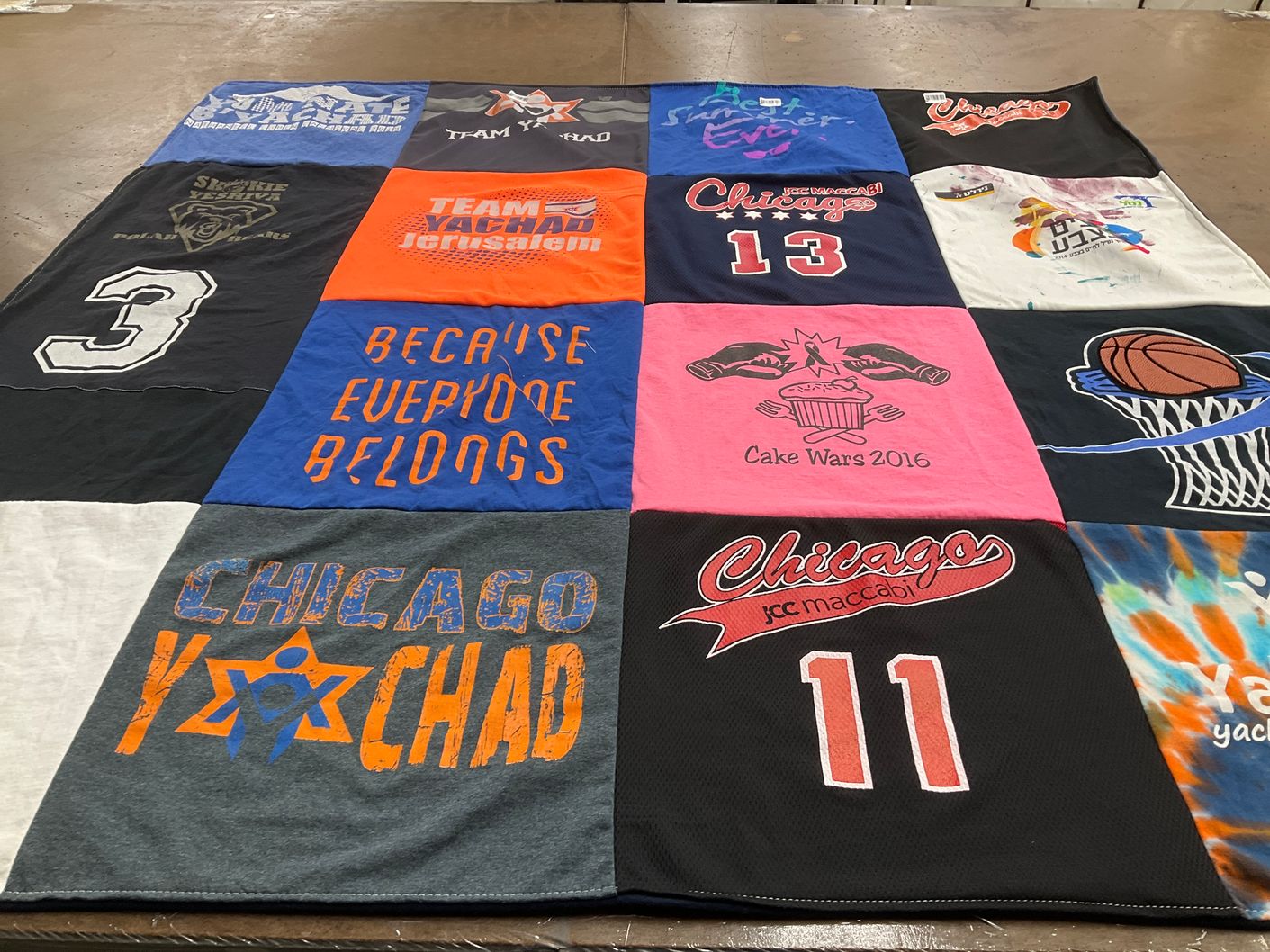 T-shirt quilt with basketball, community themes by pnina from IL
