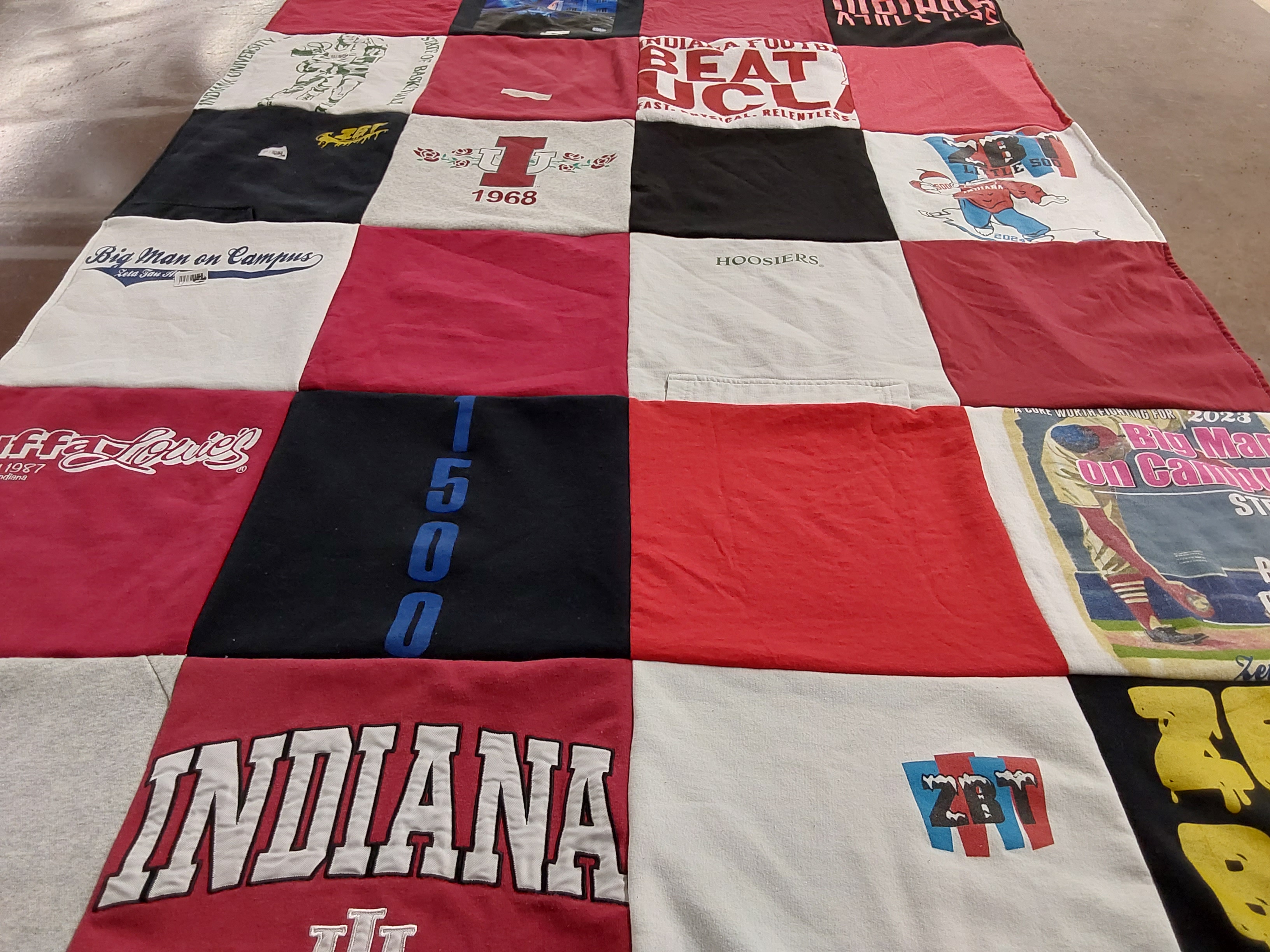 T-shirt quilt from indiana university by RoAnne from NY