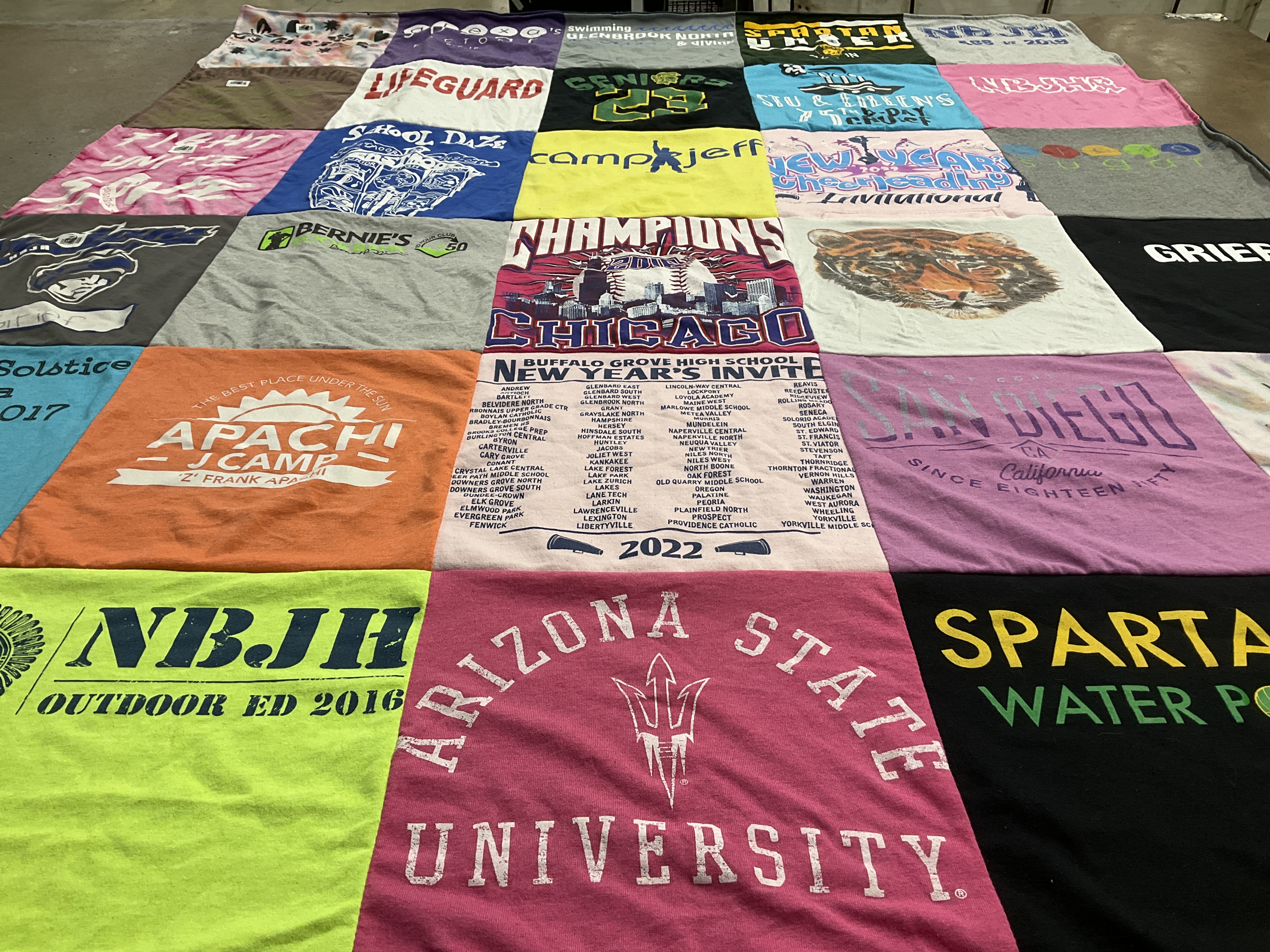 T-shirt quilt from buffalo grove high school, arizona state university by Kimberly from IL