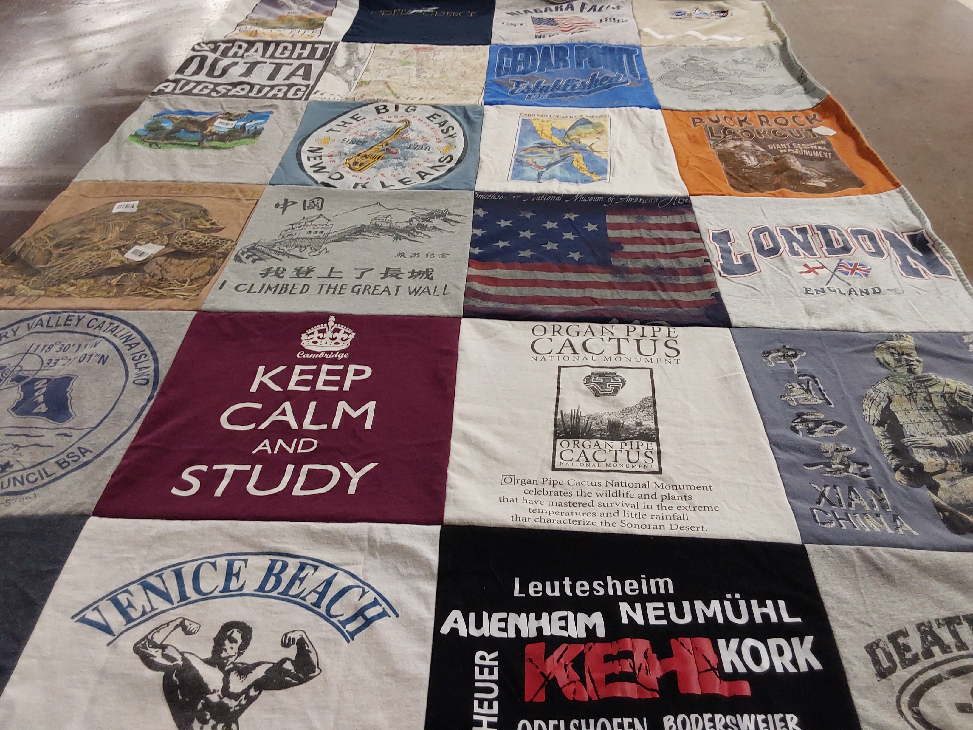 T-shirt quilt from cambridge university by Linda from TX