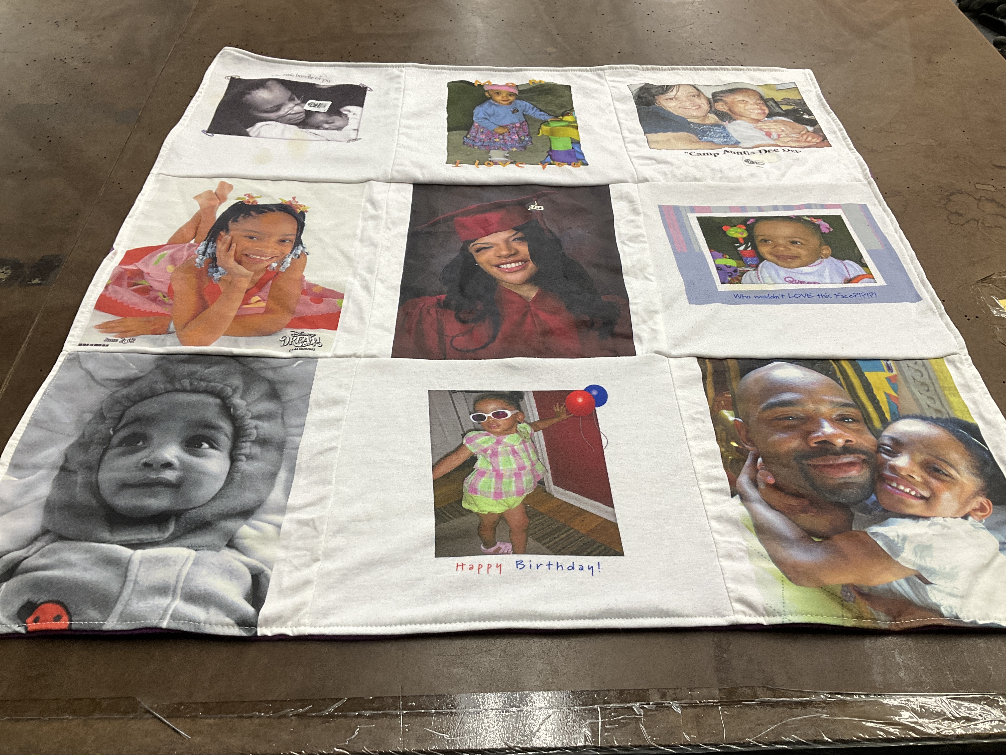 T-shirt quilt with family, celebration themes by Dare from DC