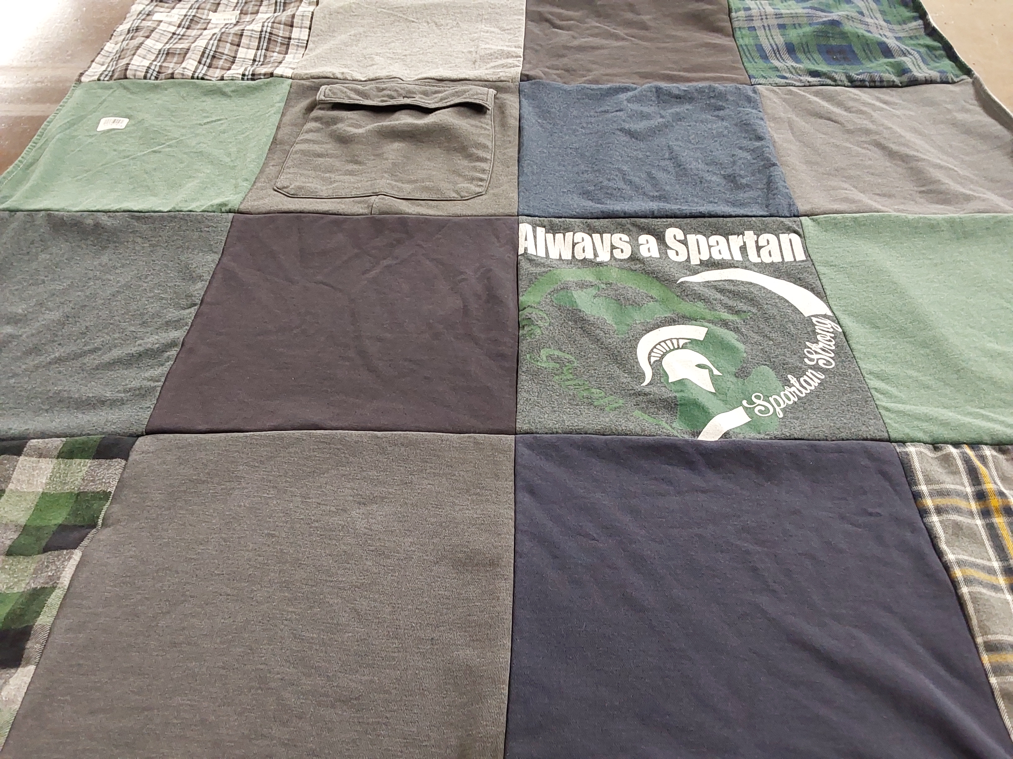 T-shirt quilt featuring michigan state university spartan football by Tracy from WA