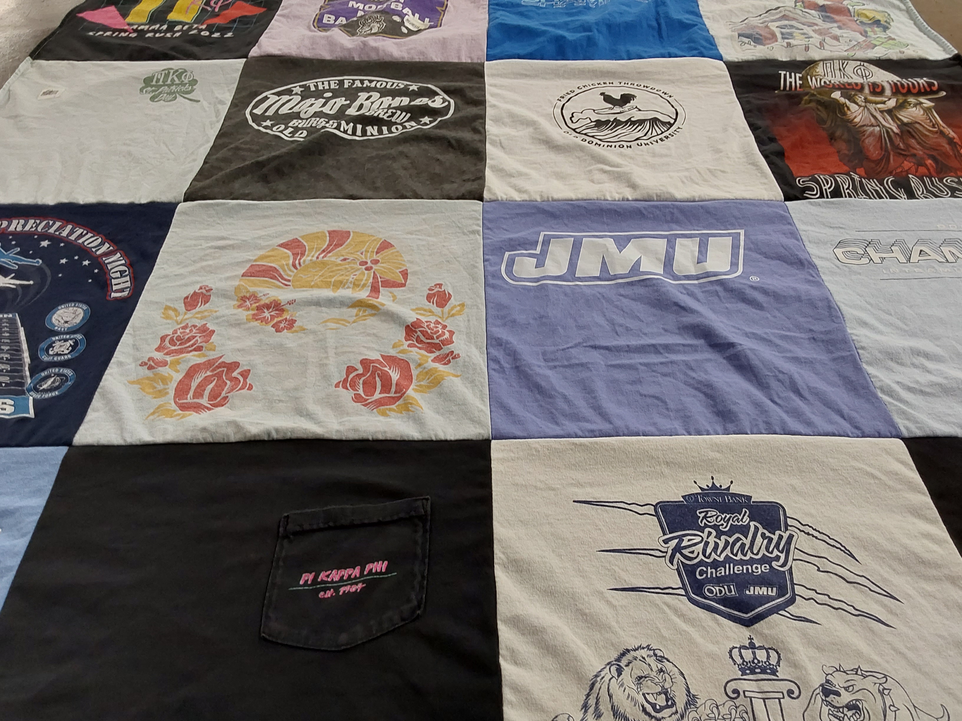 T-shirt quilt from james madison university, old dominion university by Abbey from VA