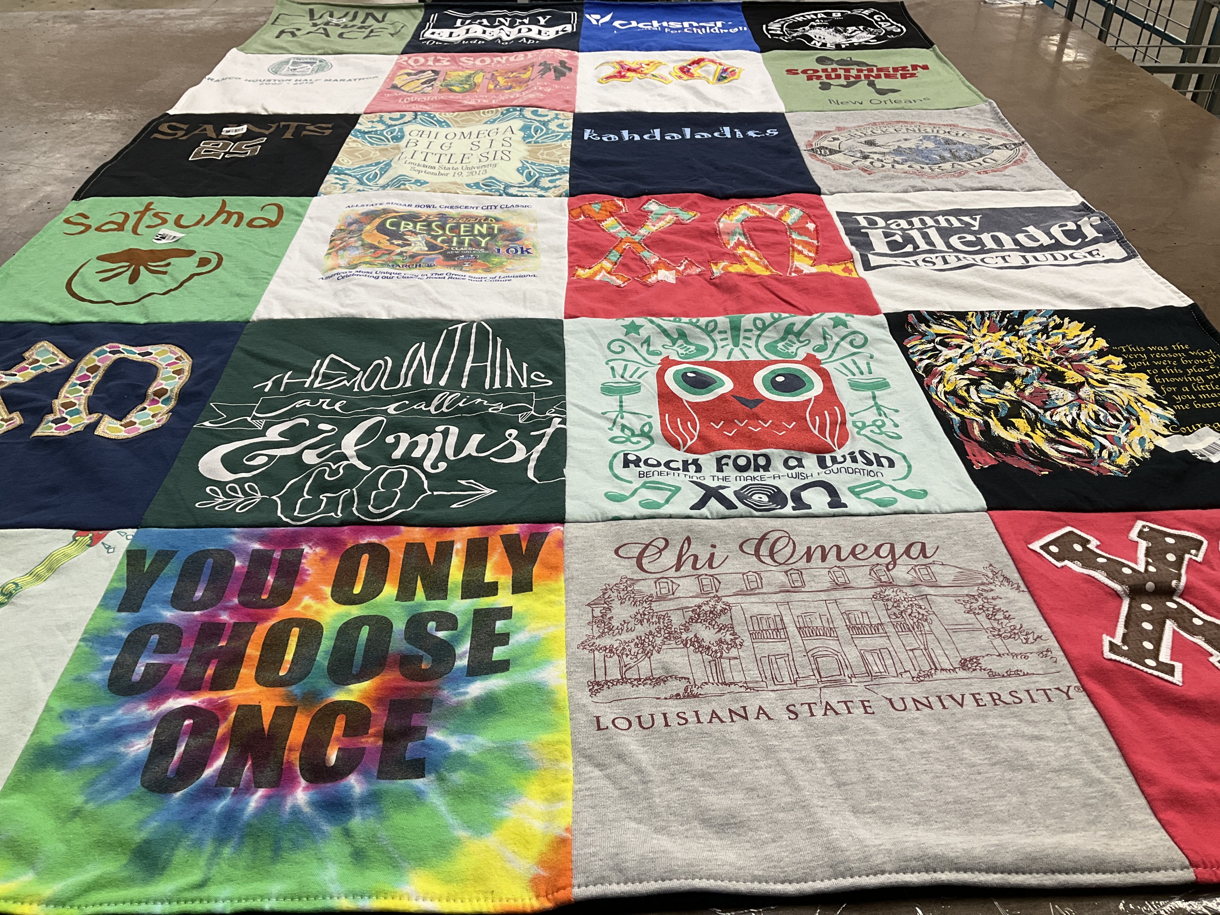 T-shirt quilt from louisiana state university by Amy from LA
