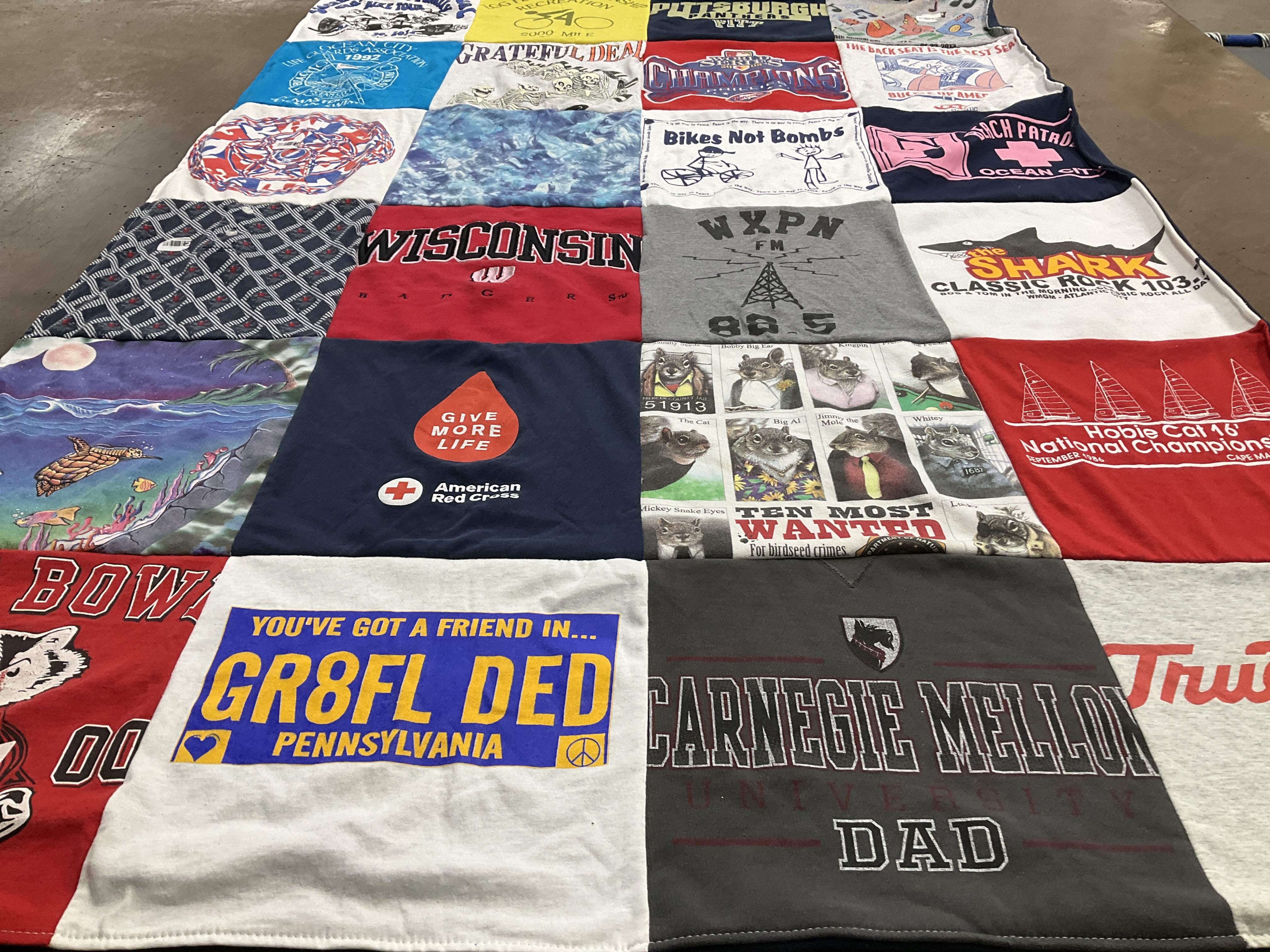 T-shirt quilt from carnegie mellon university by Joan from NJ