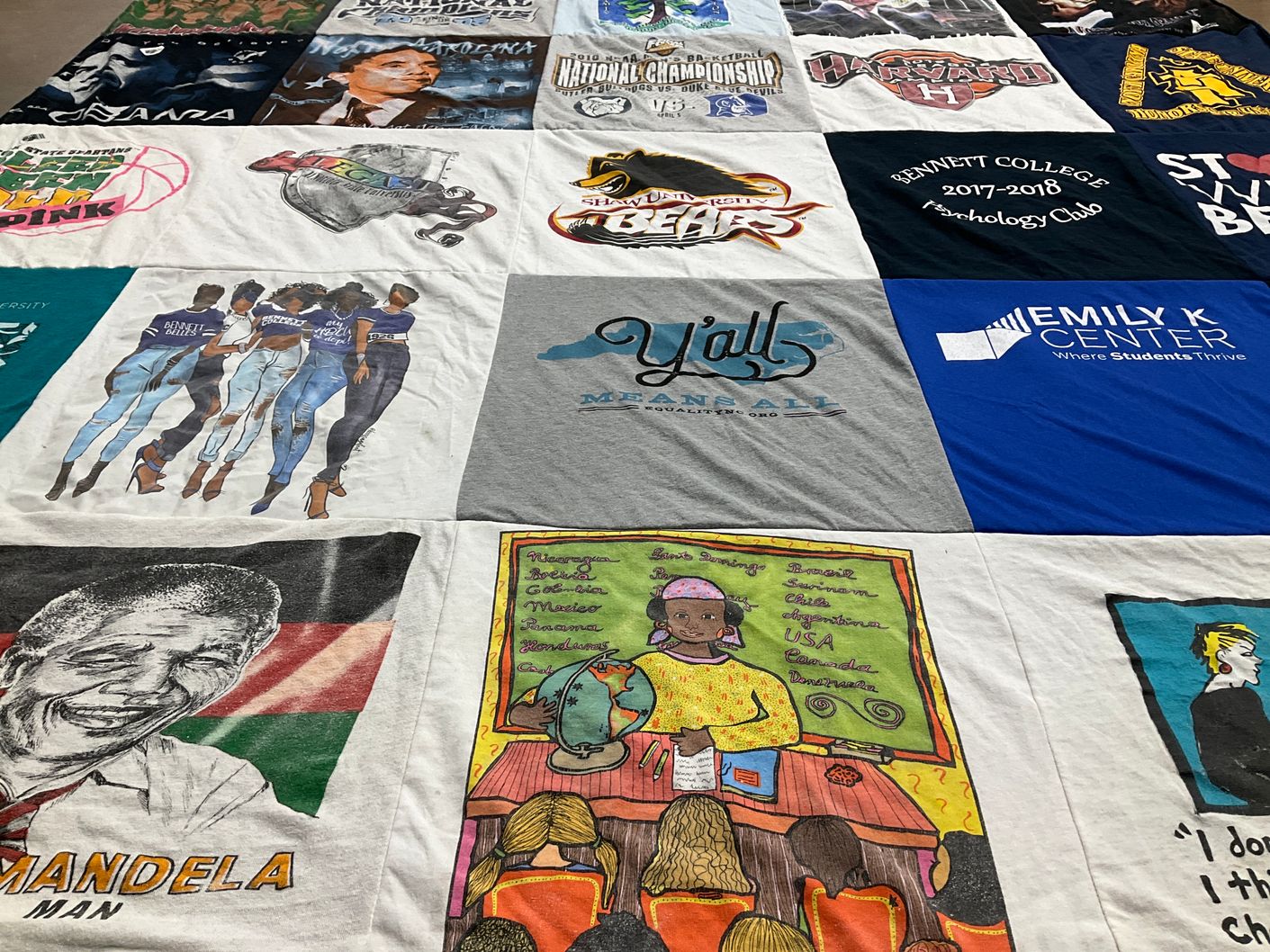 T-shirt quilt from bennett college by Dorothy from NC
