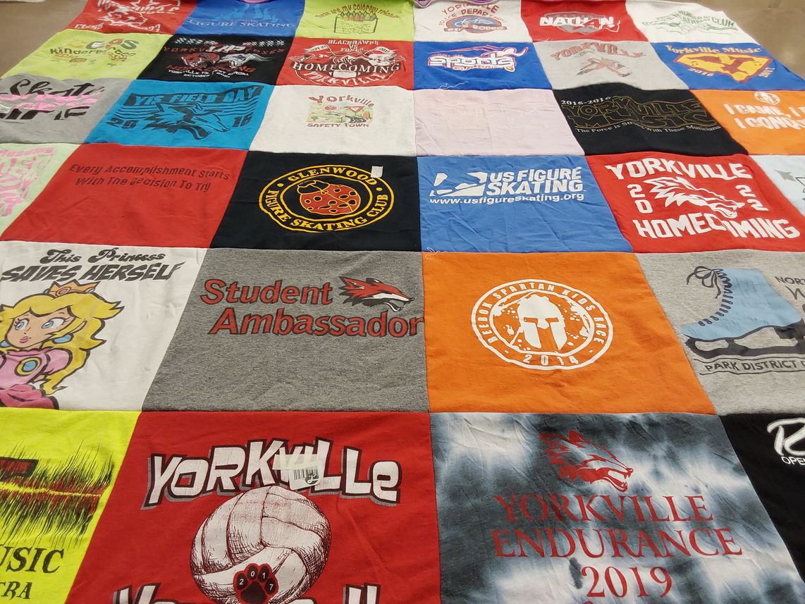 T-shirt quilt from yorkville high school by Kelly from IL