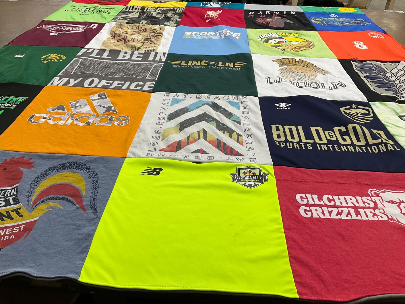 T-shirt quilt featuring gilchrist grizzlies by Jesse from FL