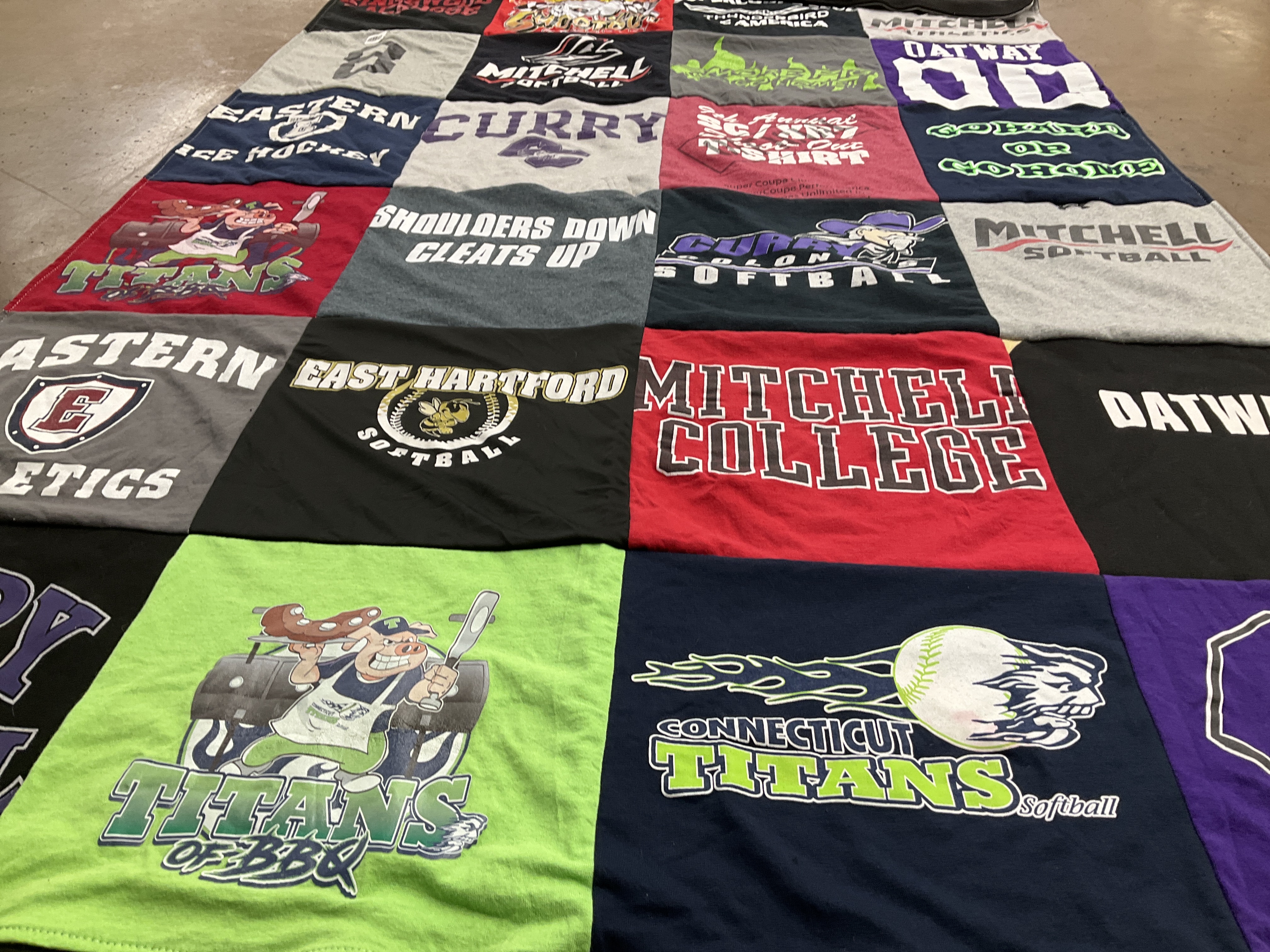 T-shirt quilt featuring connecticut titans softball, mitchell softball by Ashley from CT