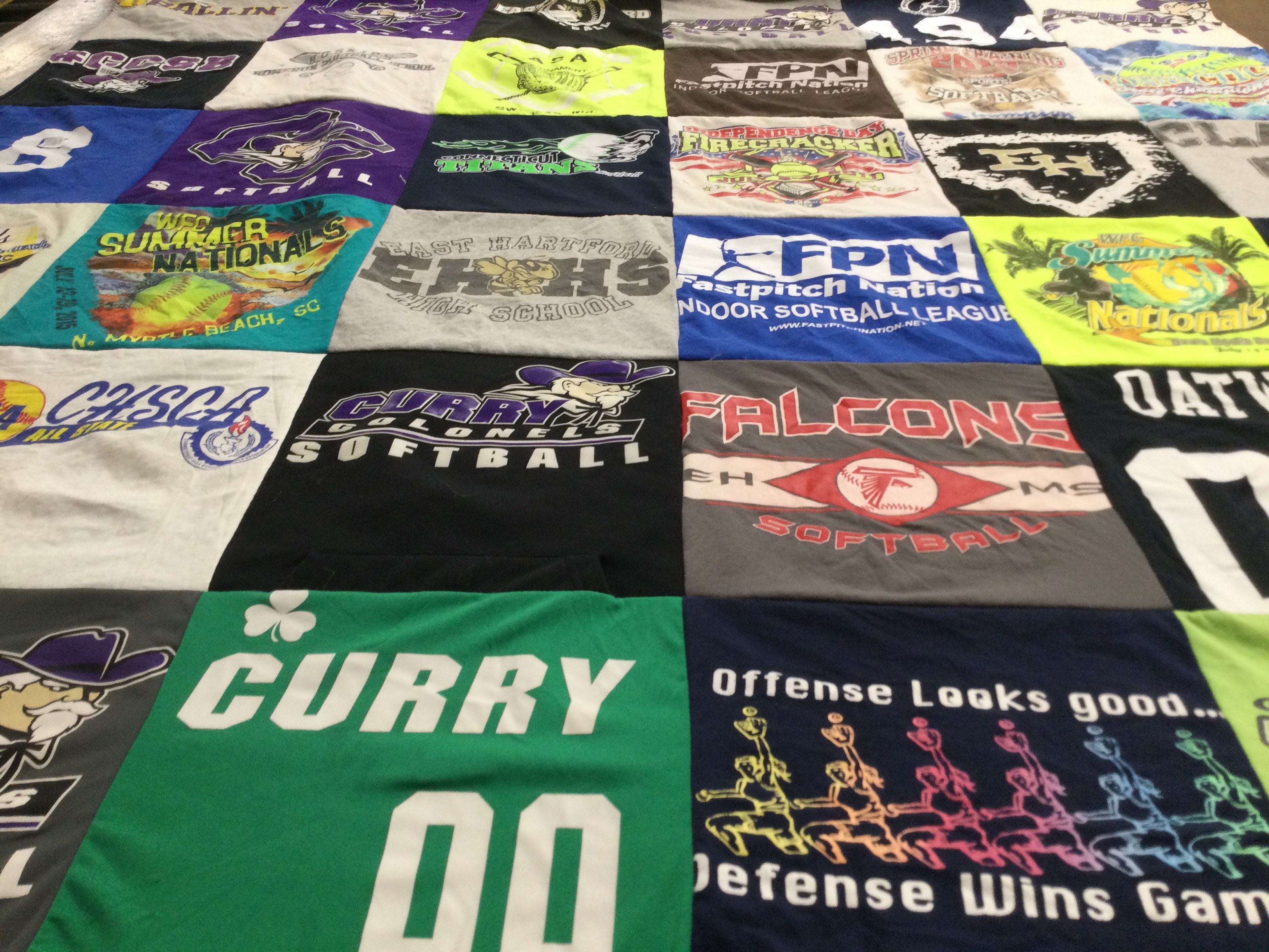 T-shirt quilt featuring curry colonels by Ashley from CT