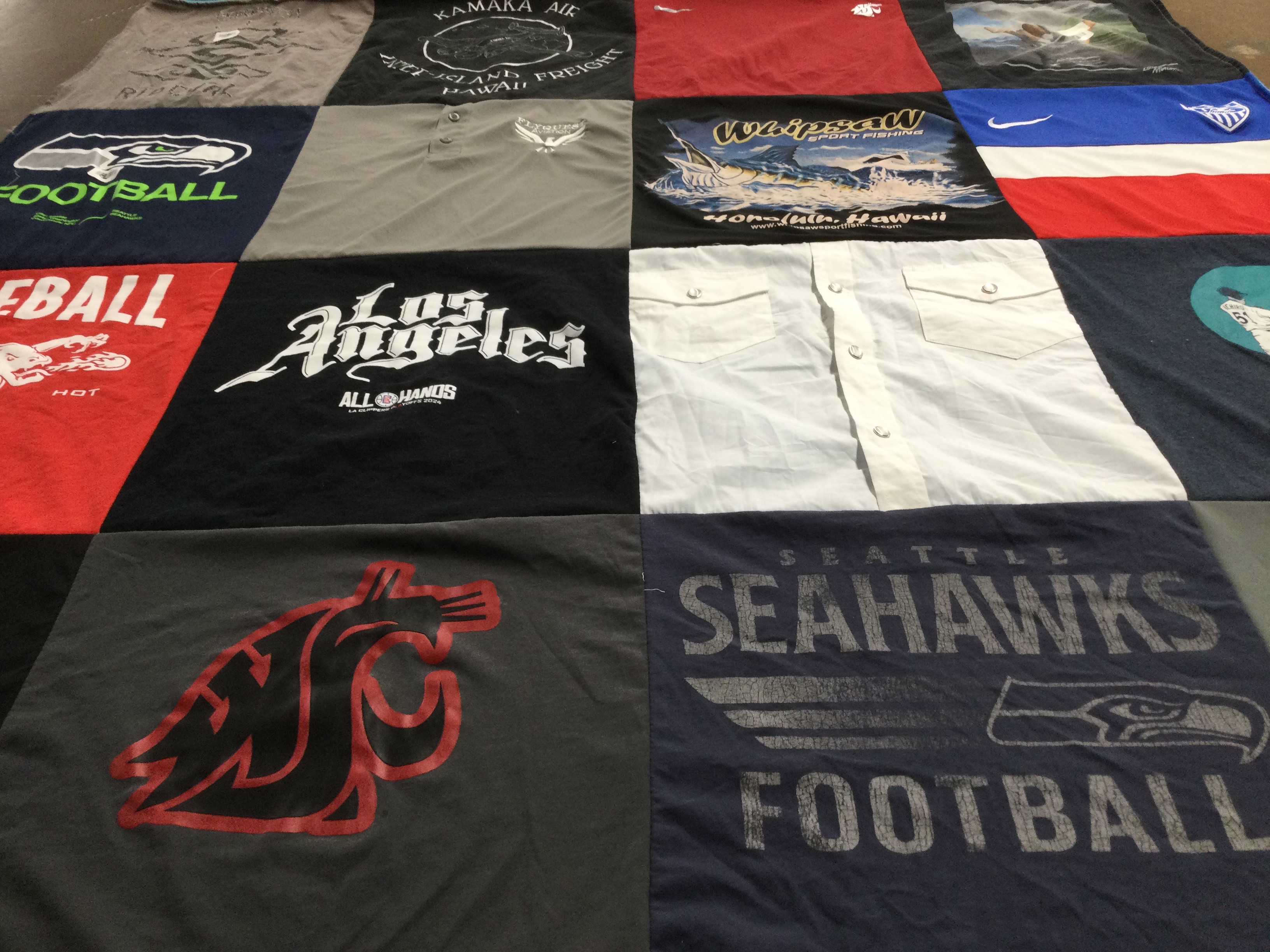 T-shirt quilt featuring seattle seahawks football by kristen from OR