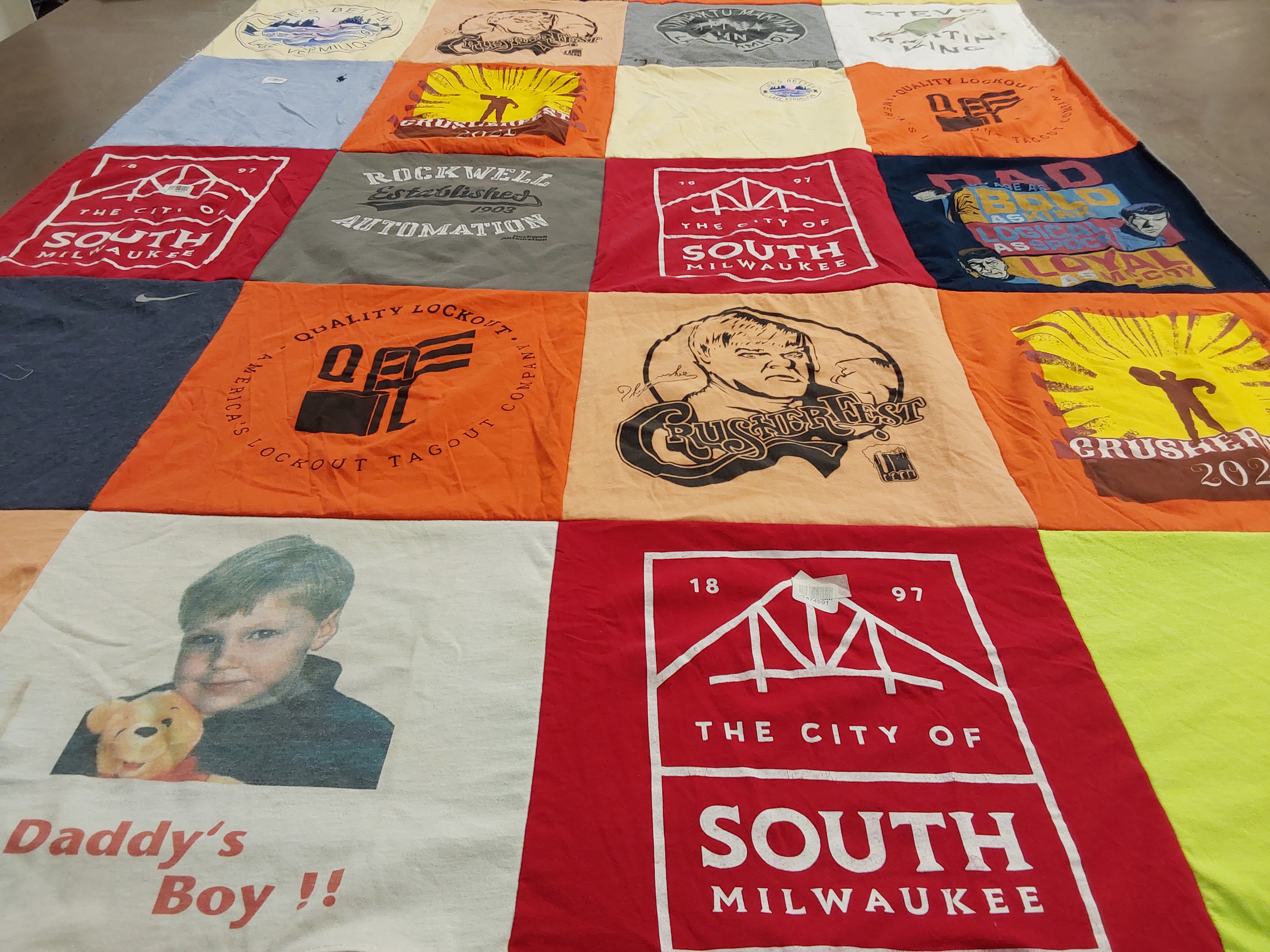 T-shirt quilt with family, local events themes by Steve from WI